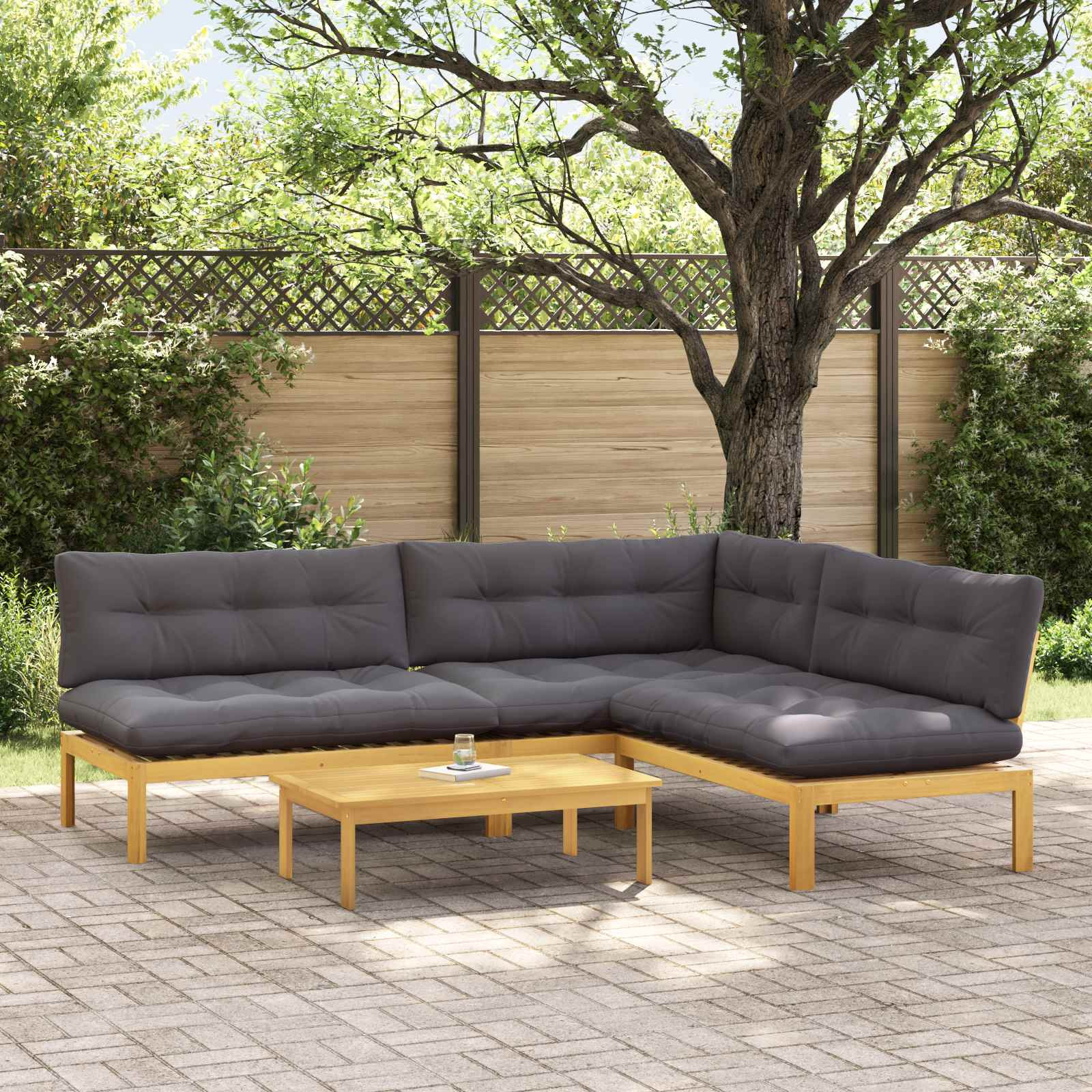 vidaXL 4 Stück Garten Pallet Sofa Einheiten Massivholz Akazie