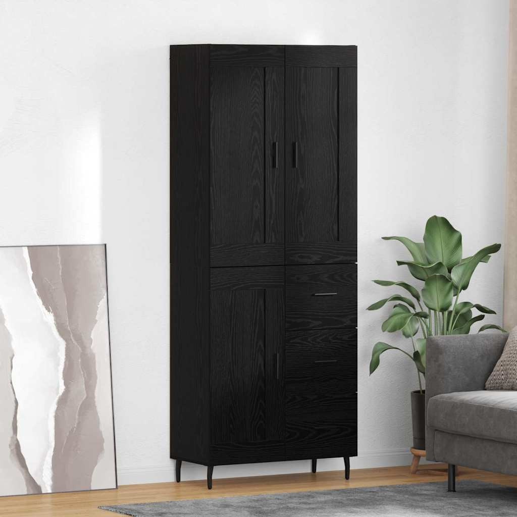 vidaXL Highboard 2 pcs Schwarz Eichen-Optik 69,5 x 34 x 180 cm