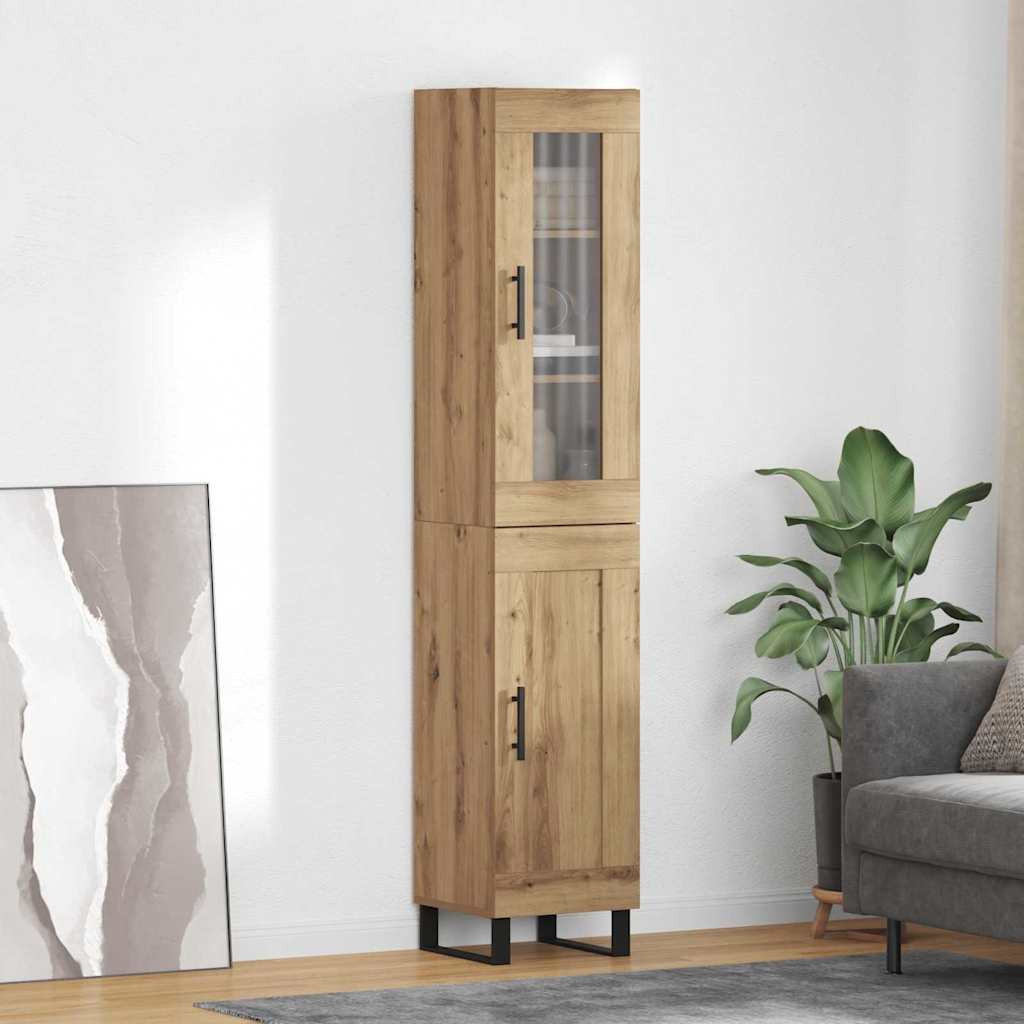 vidaXL Highboard Artisan-Eiche 34,5 x 34 x 180 cm Holzwerkstoff