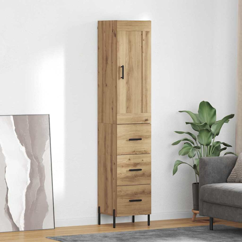 vidaXL Highboard Artisan-Eiche 34,5 x 34 x 180 cm Holzwerkstoff