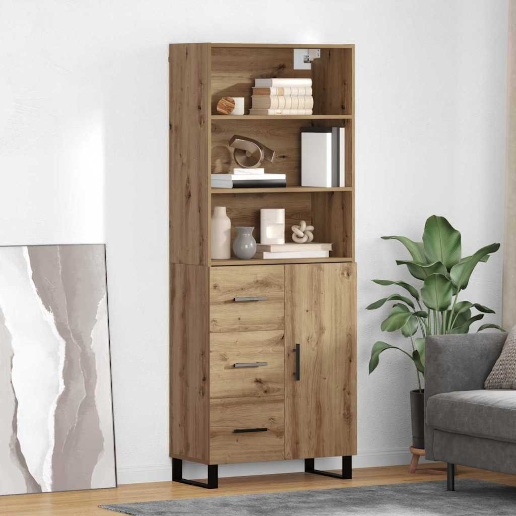 vidaXL Highboard 2 pcs Artisan-Eiche 69,5 x 34 x 180 cm Holzwerkstoff