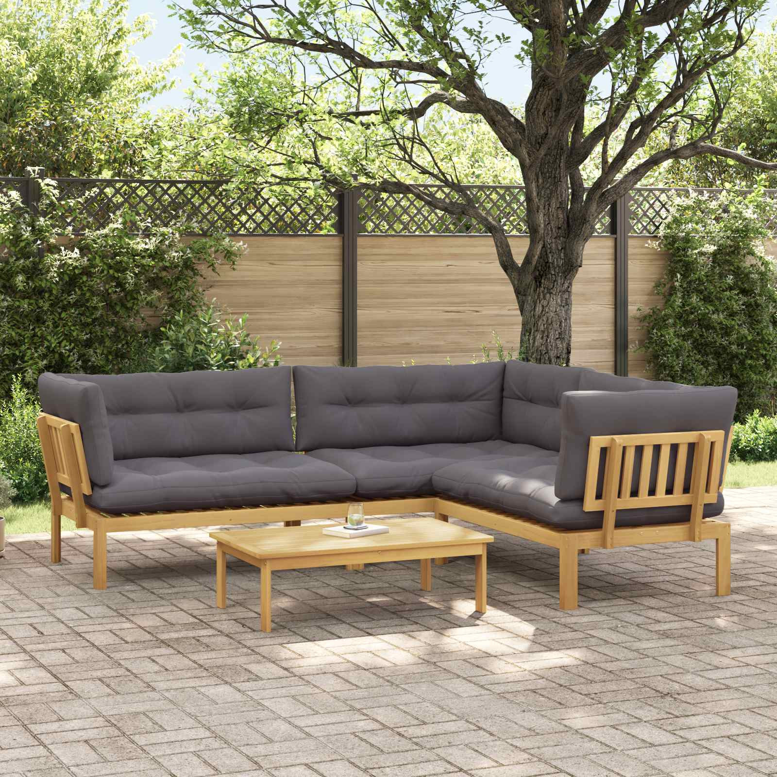vidaXL 4 Stück Garten Pallet Sofa Einheiten Massivholz Akazie