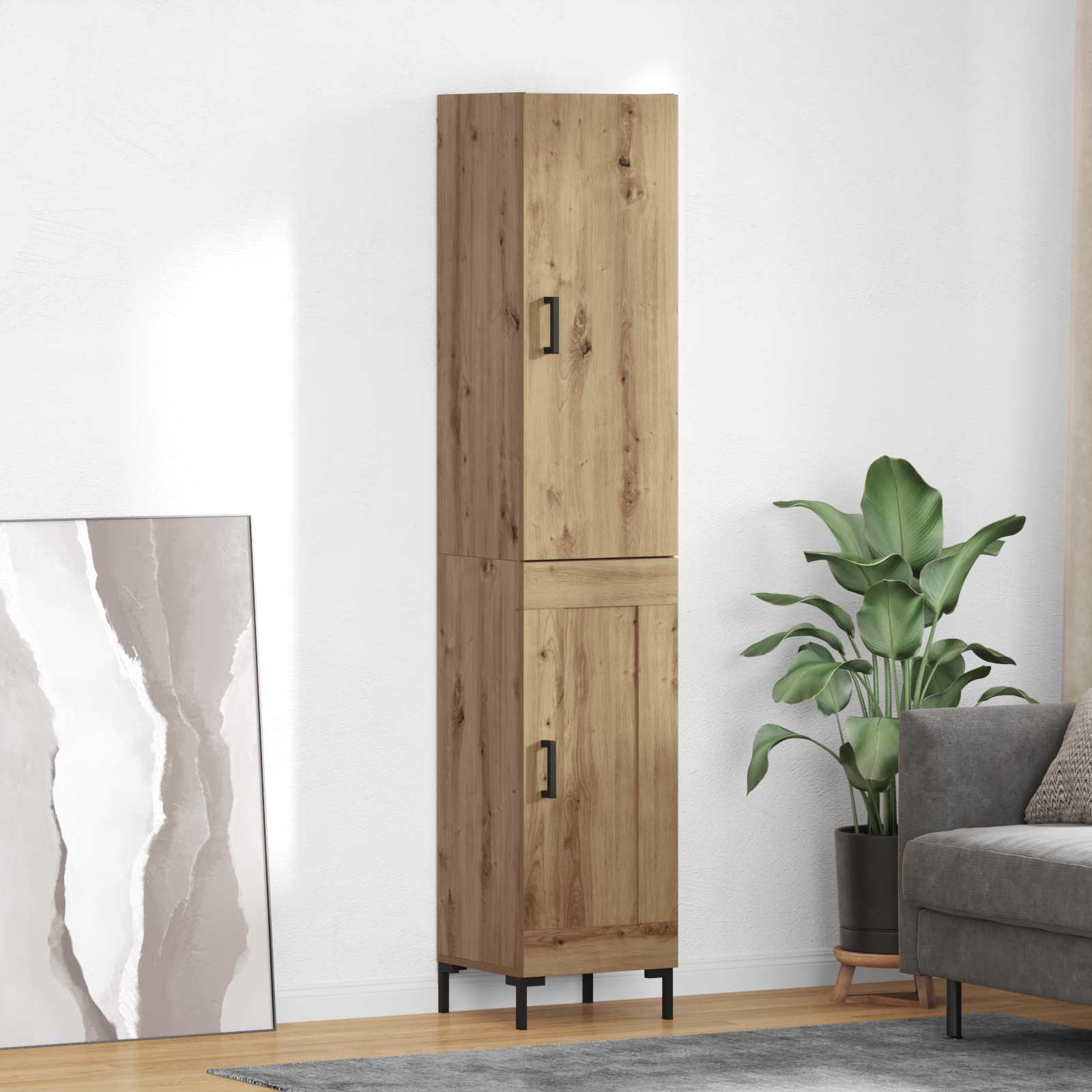 vidaXL Highboard Artisan-Eiche 34,5 x 34 x 180 cm Holzwerkstoff