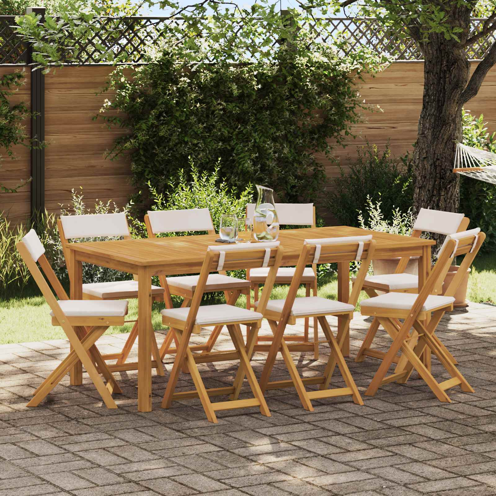 vidaXL Außen Bistro-Stühle 8 pcs Cremeweiß 40 x 53 x 80 cm