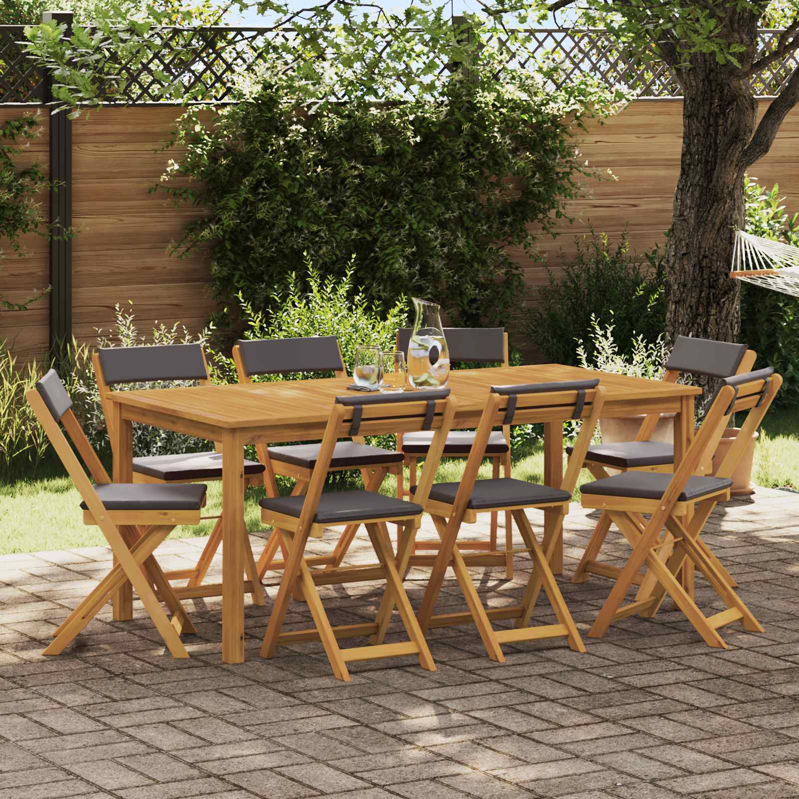 vidaXL Außen Bistro-Stühle 8 pcs Dunkelgrau 40 x 53 x 80 cm