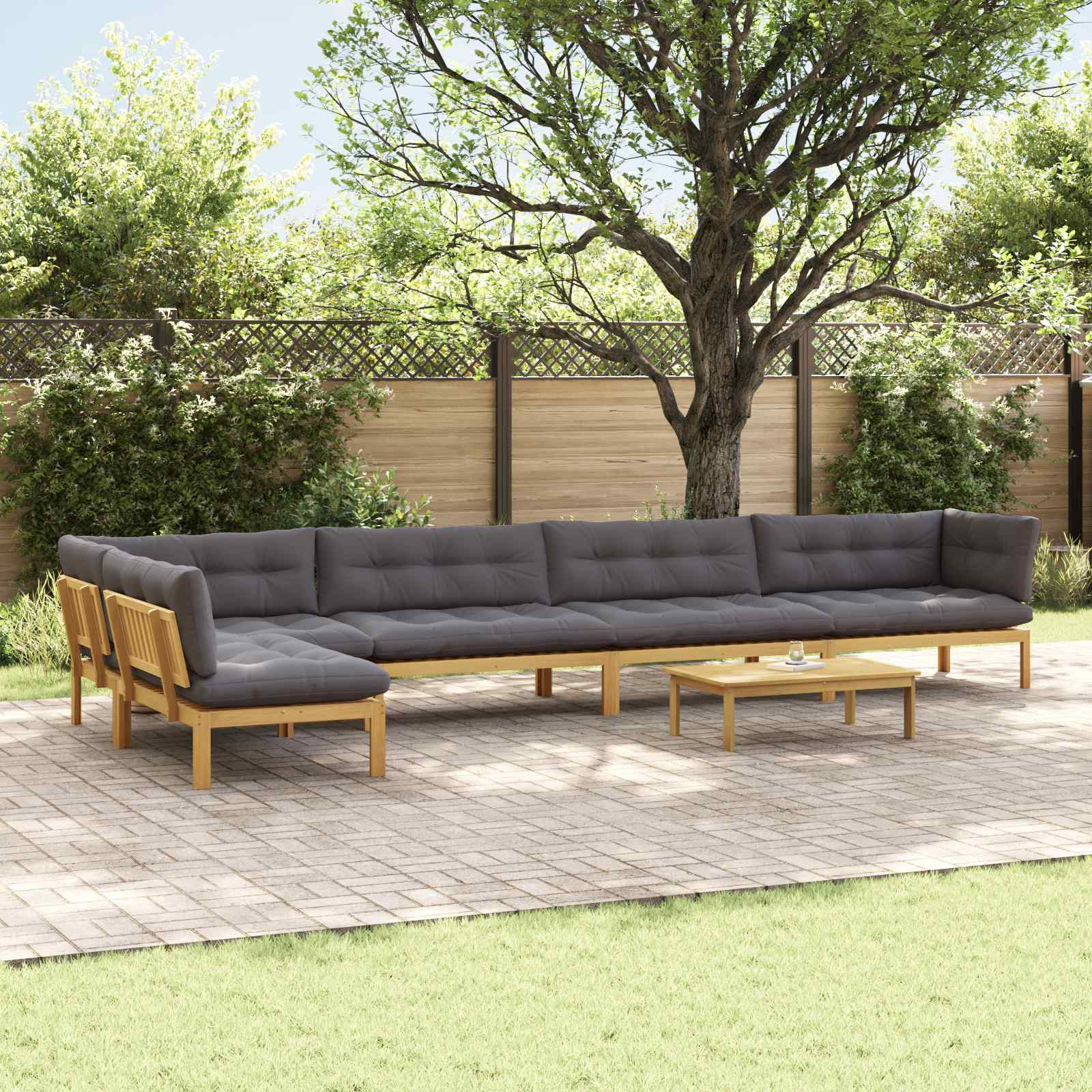 vidaXL 6 Stück Garten Pallet Sofa Einheiten Massivholz Akazie