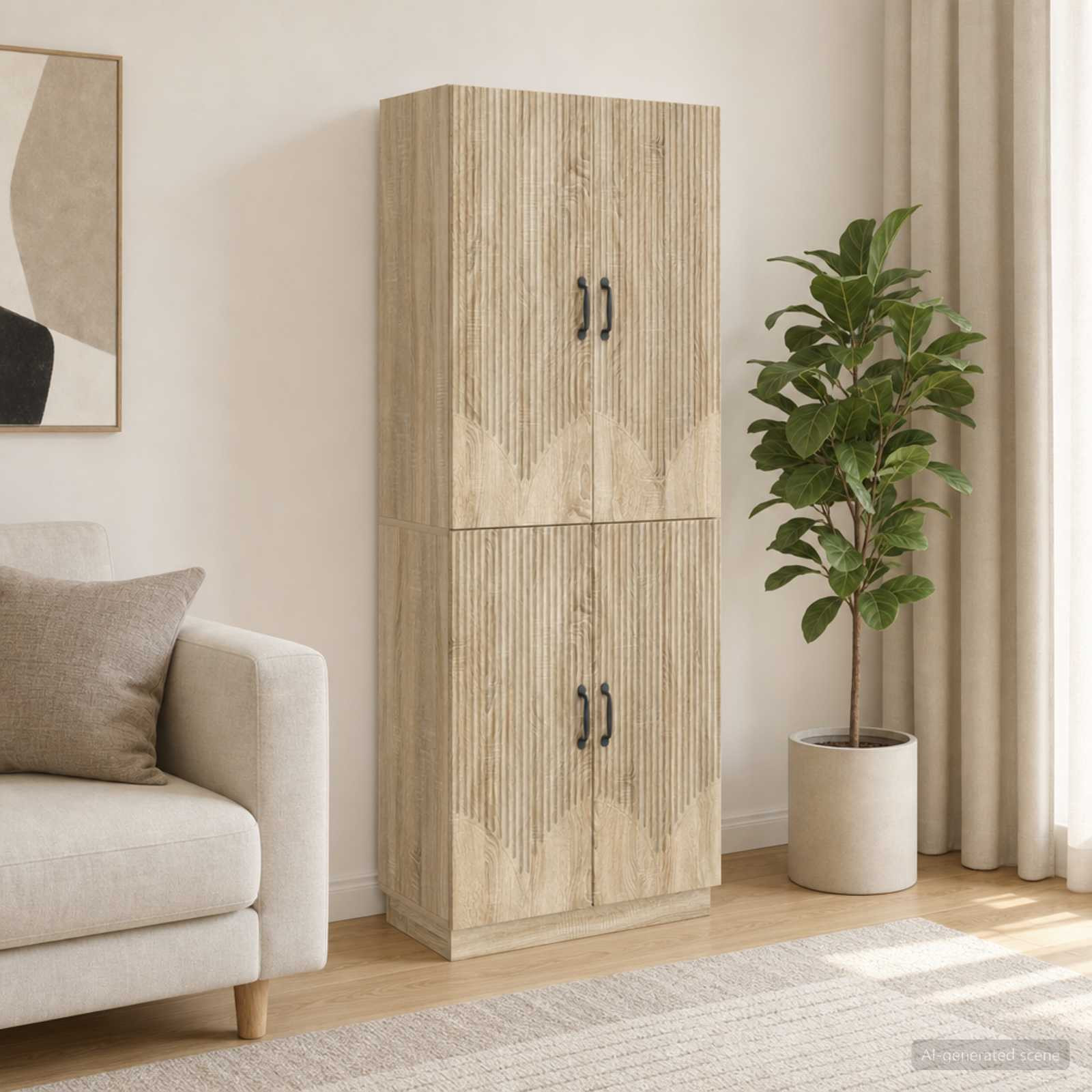 vidaXL Schrankset 2 pcs Sonoma-Eiche Holzwerkstoff