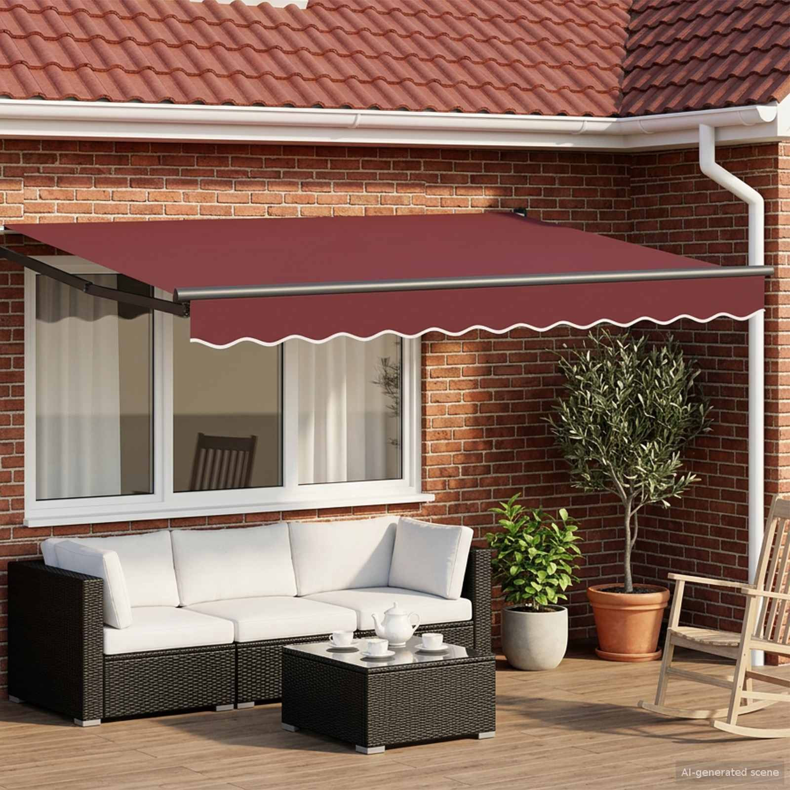 vidaXL Manuelle Gelenkarmmarkise mit LEDs 3,5 x 2,5 m