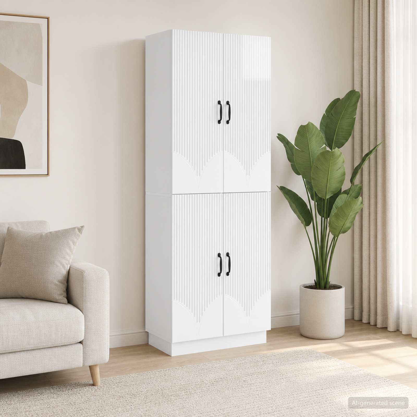 vidaXL Schrankset 2 pcs Hochglanz Weiß Holzwerkstoff