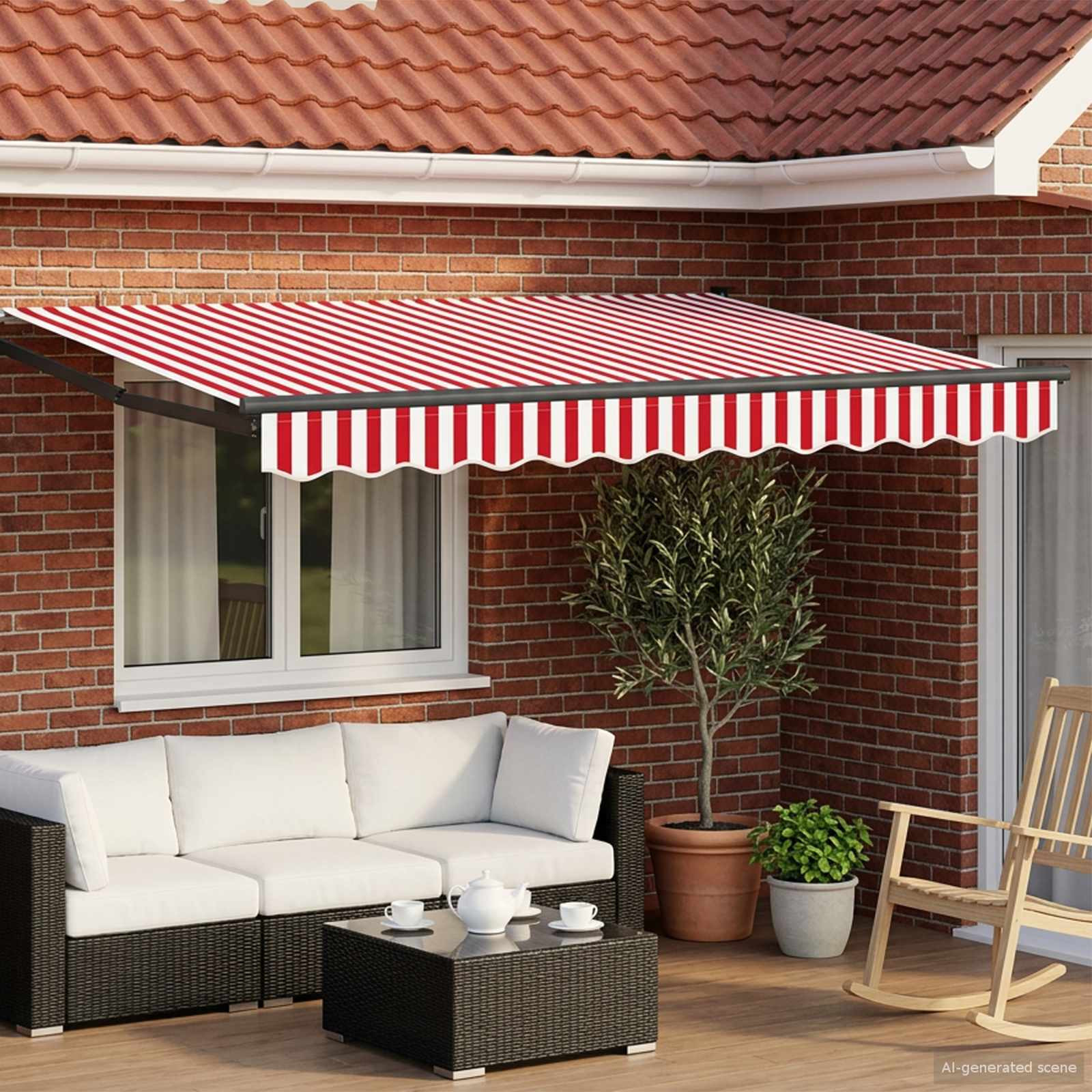vidaXL Manuelle Gelenkarmmarkise mit LEDs 3,5 x 2,5 m