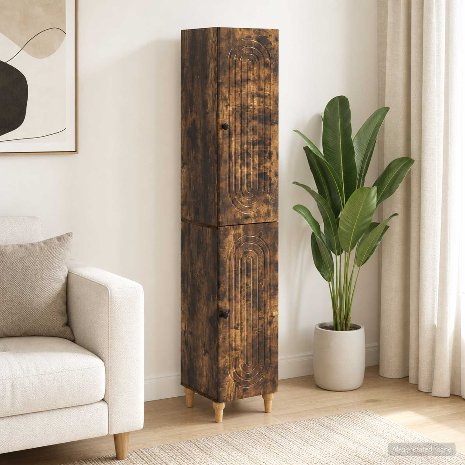 vidaXL Schrankset 2 pcs Geräucherte Eiche Holzwerkstoff