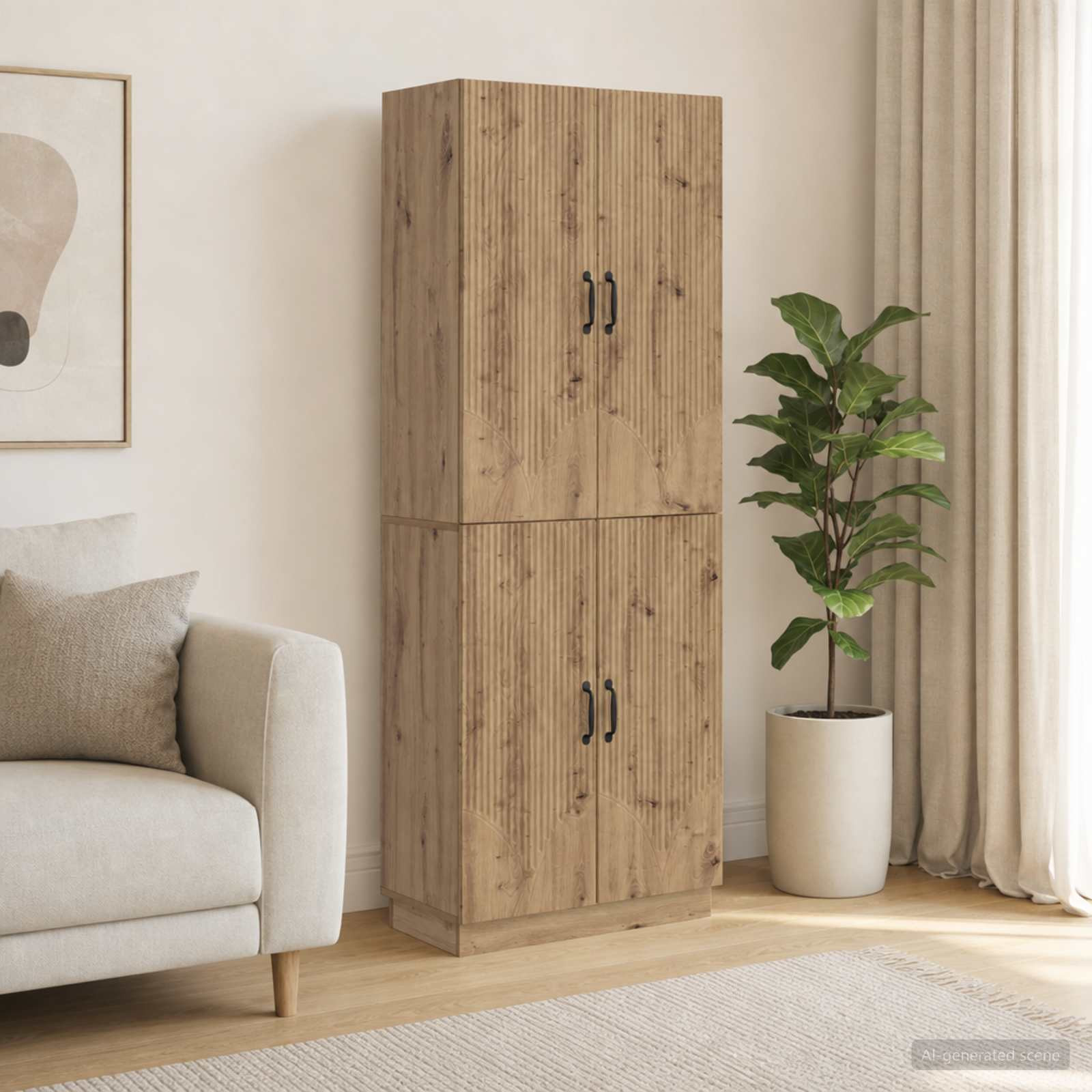 vidaXL Schrankset 2 Stk. Artisan-Eiche Holzwerkstoff