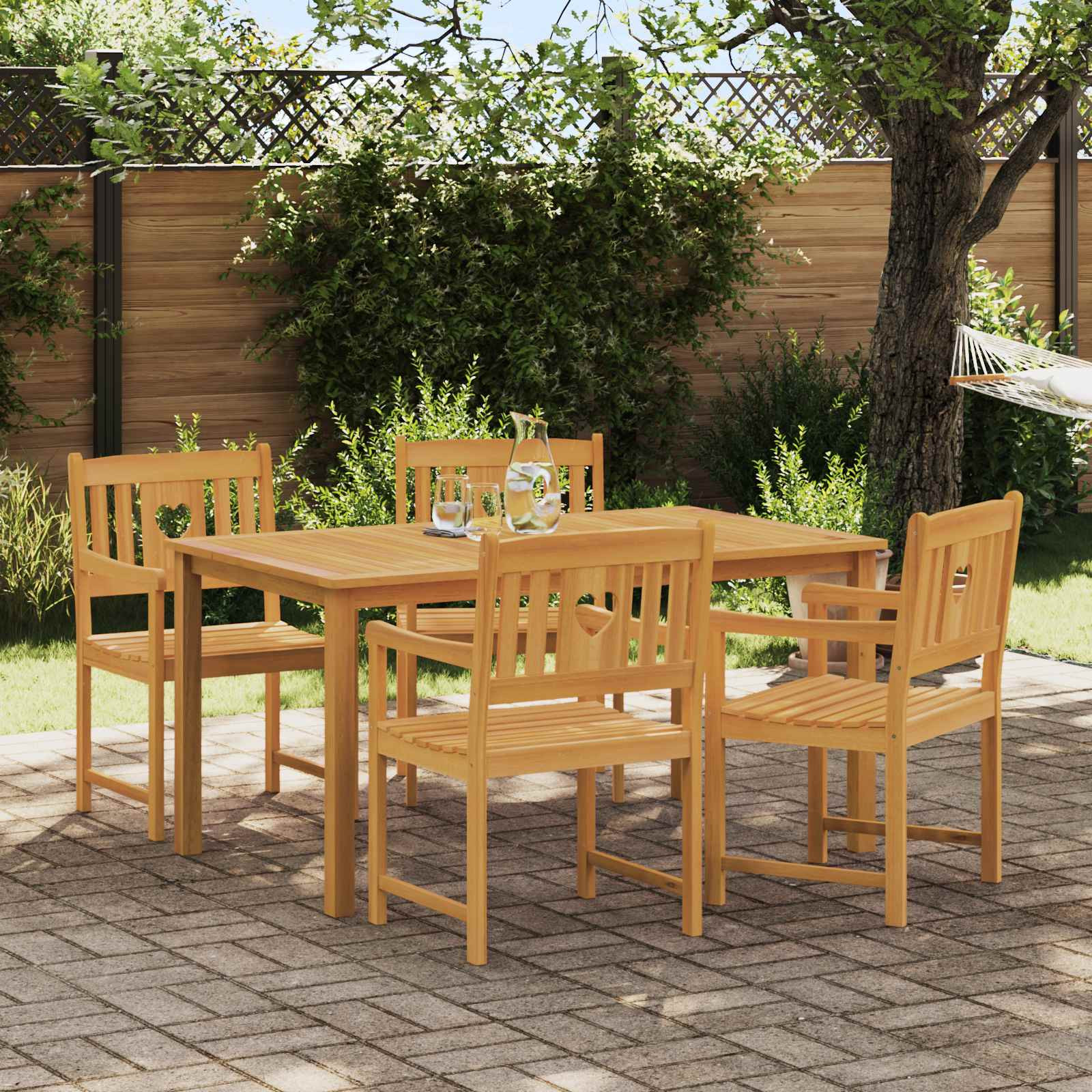 vidaXL Gartenstühle 4 pcs Natur Massives Akazienholz