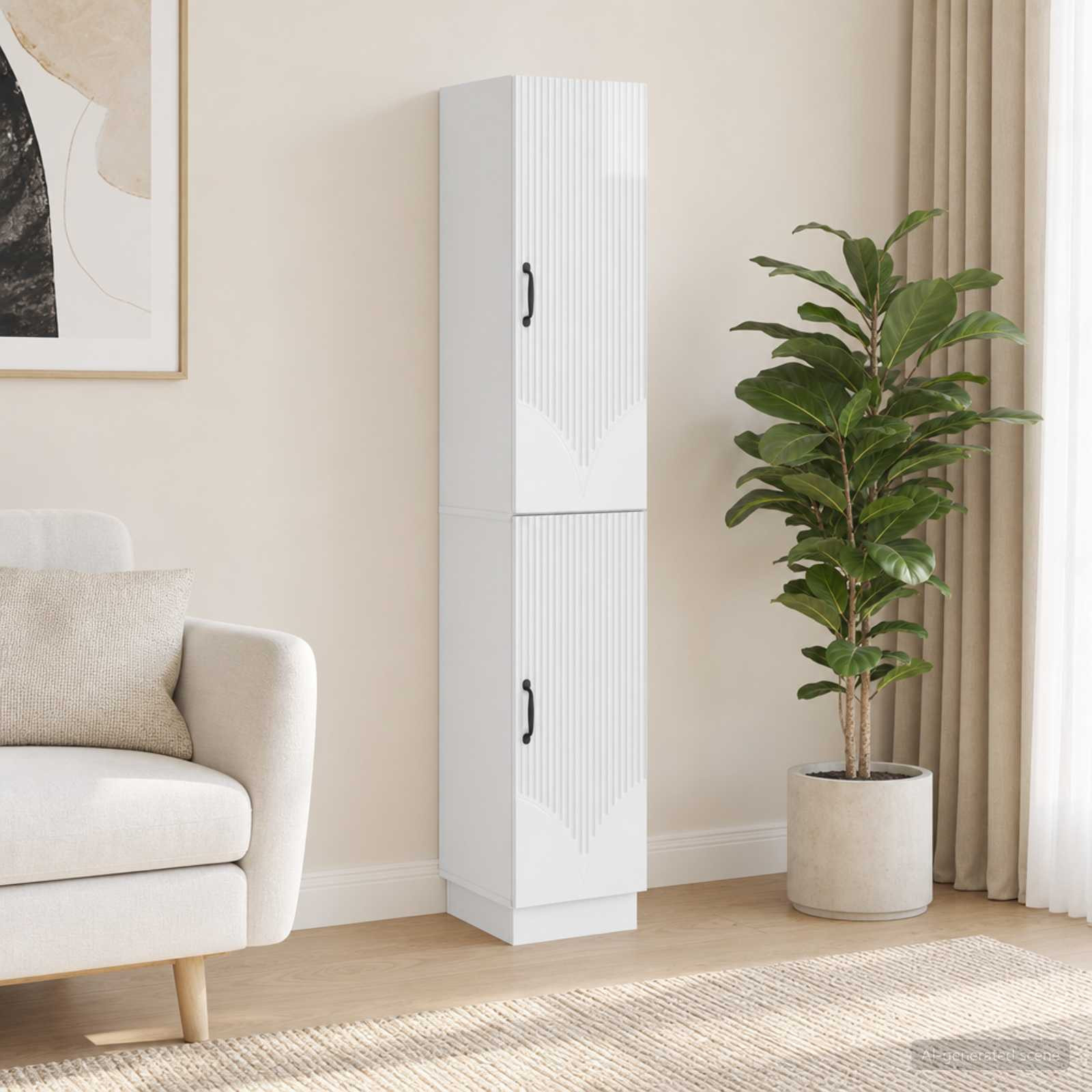 vidaXL Schrankset 2 pcs Hochglanz Weiß Holzwerkstoff