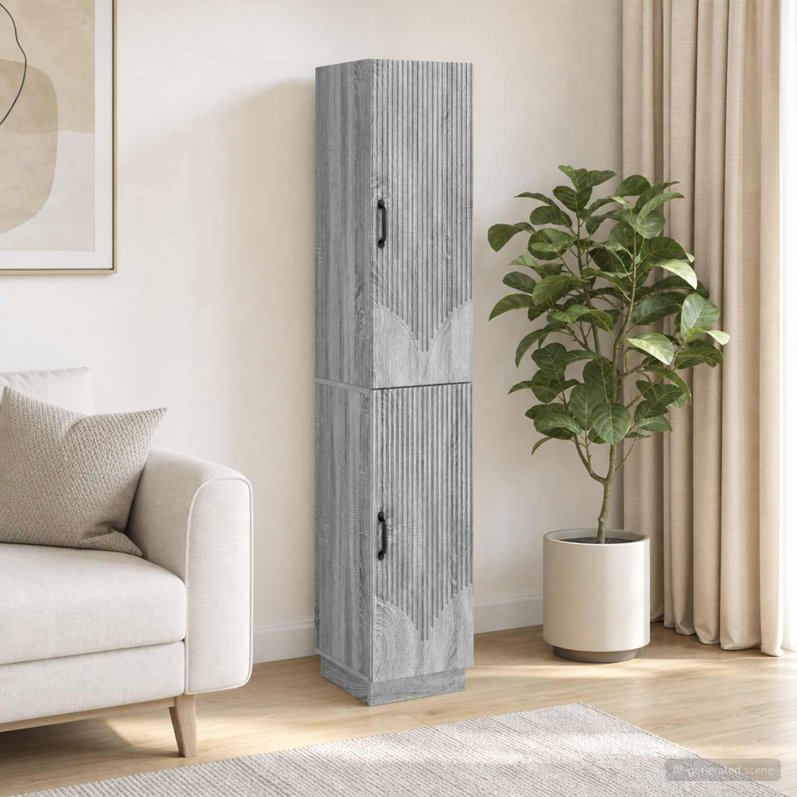 vidaXL Schrankset 2 pcs Grau Sonoma Holzwerkstoff
