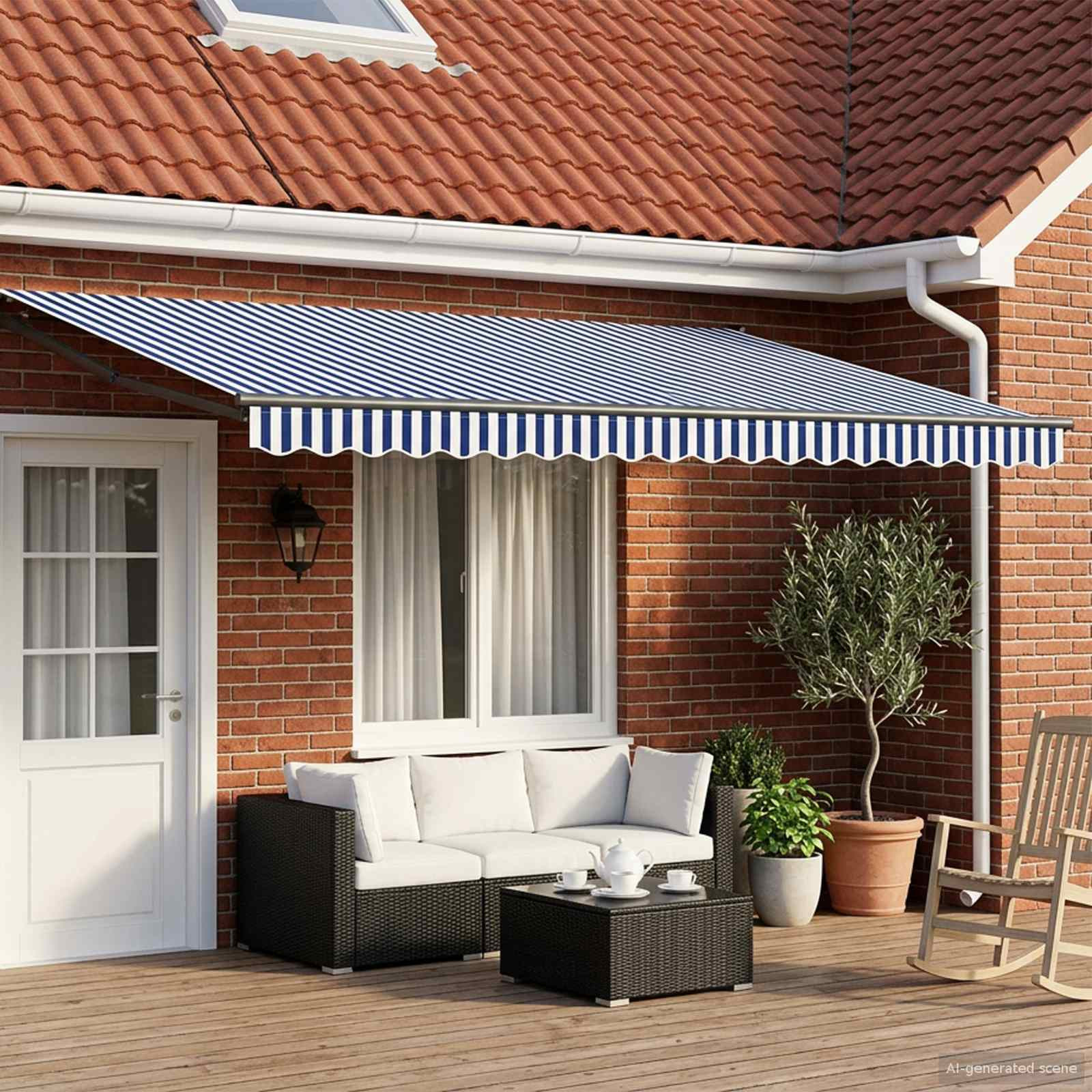 vidaXL Manuelle Gelenkarmmarkise mit LEDs 4 x 3 m