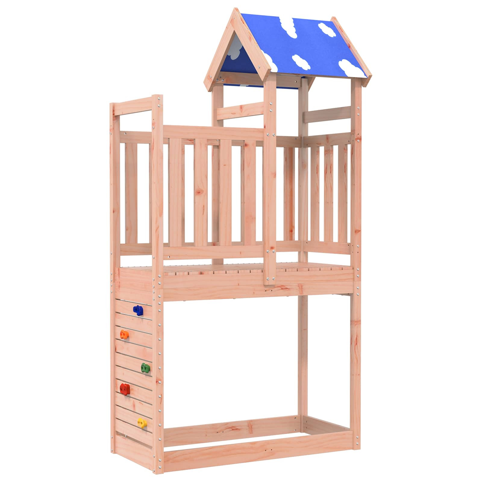 vidaXL Spielturm Braun 110,5 x 52,5 x 215 cm Massives Douglasienholz