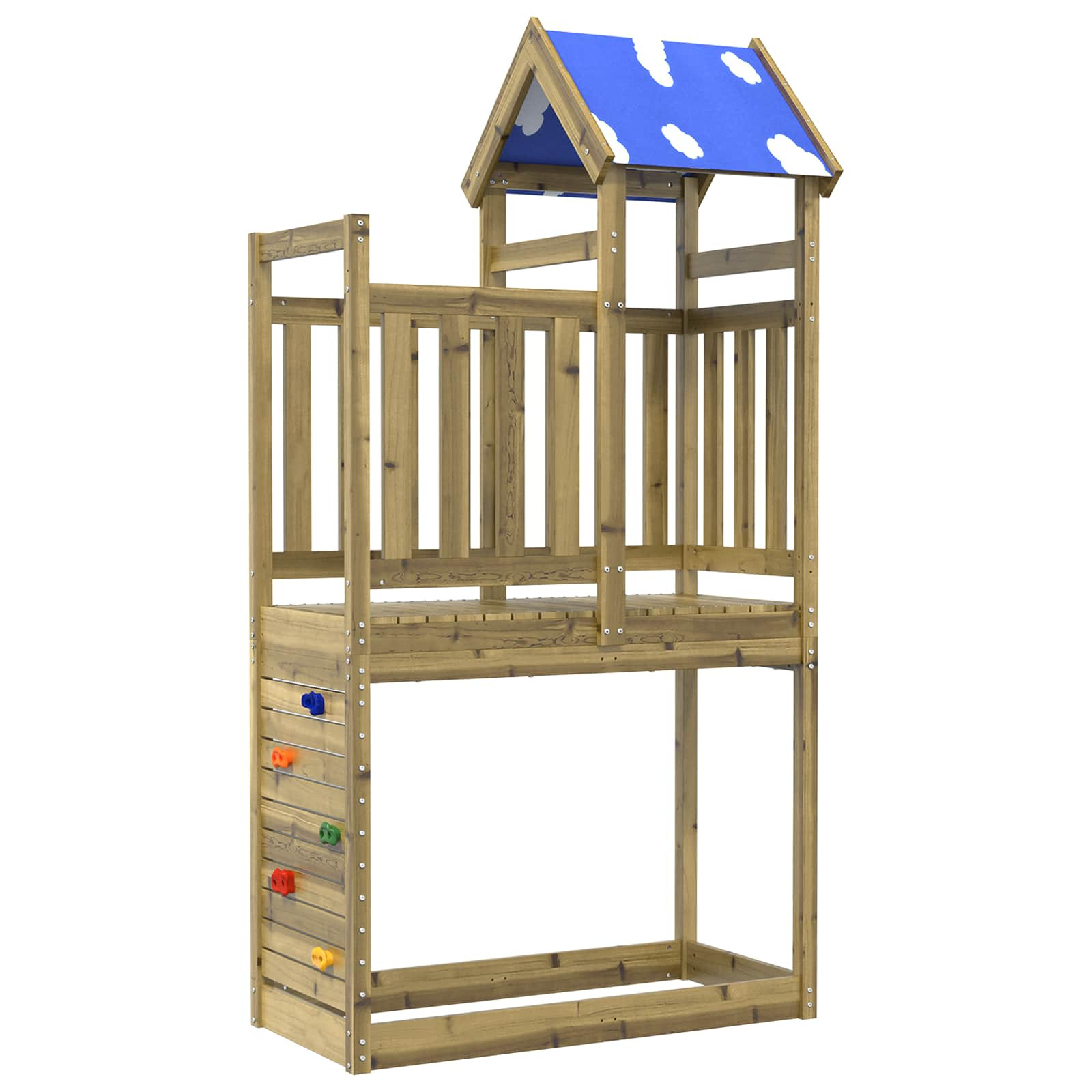 vidaXL Spielturm Braun Massives imprägniertes Holz