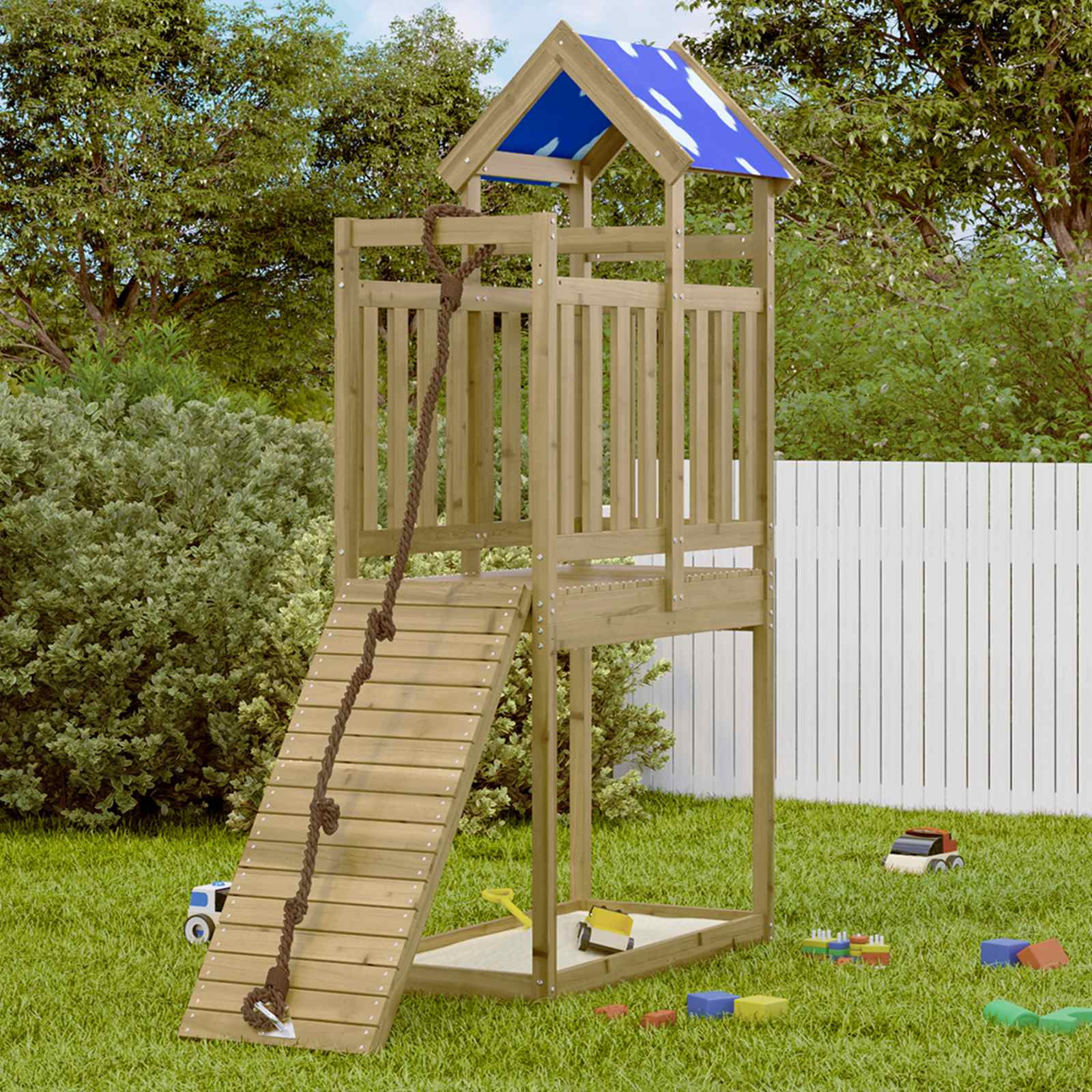 vidaXL Spielturm Braun Massives imprägniertes Holz