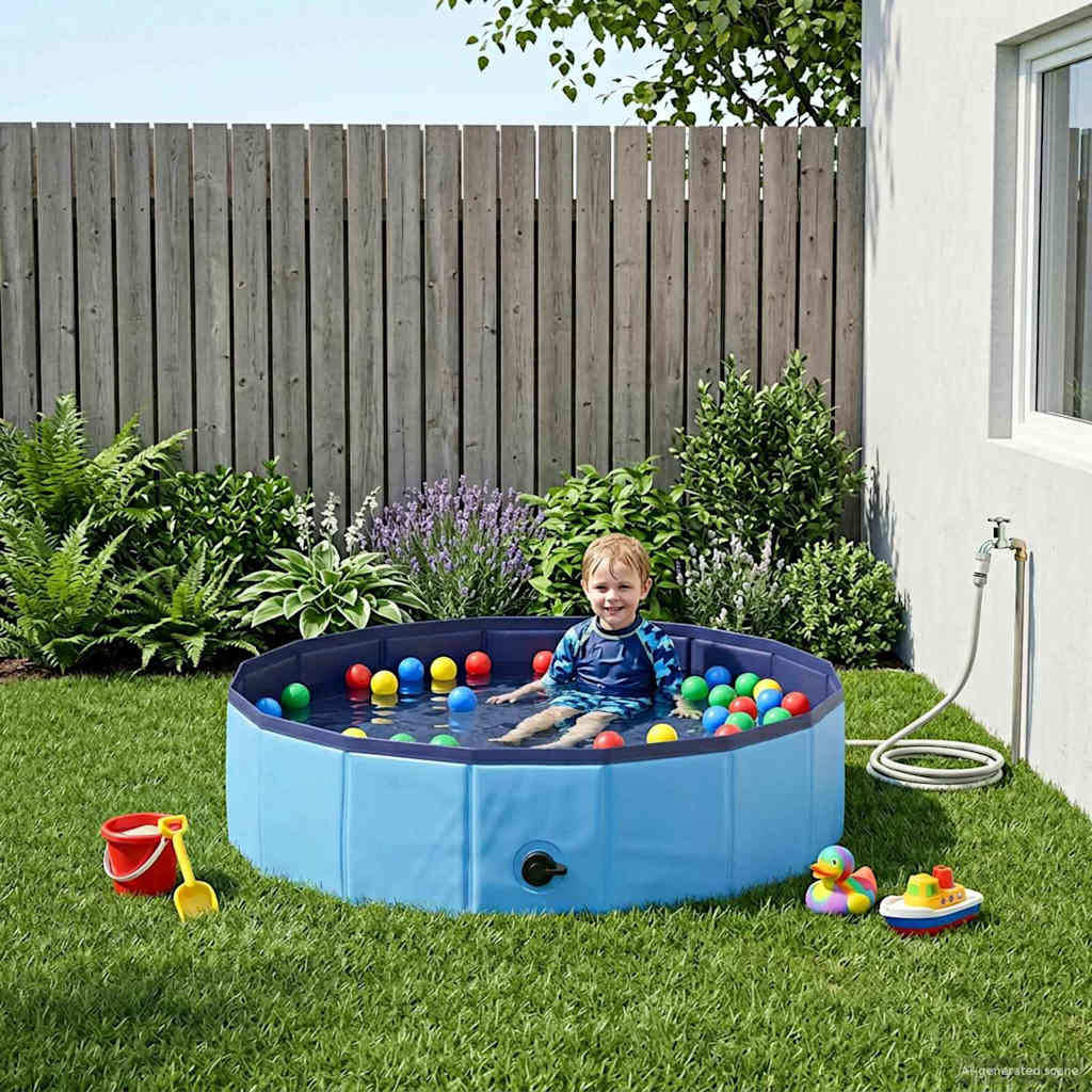 vidaXL Kinder Schwimmbecken Blau Ø 80 x 20 cm