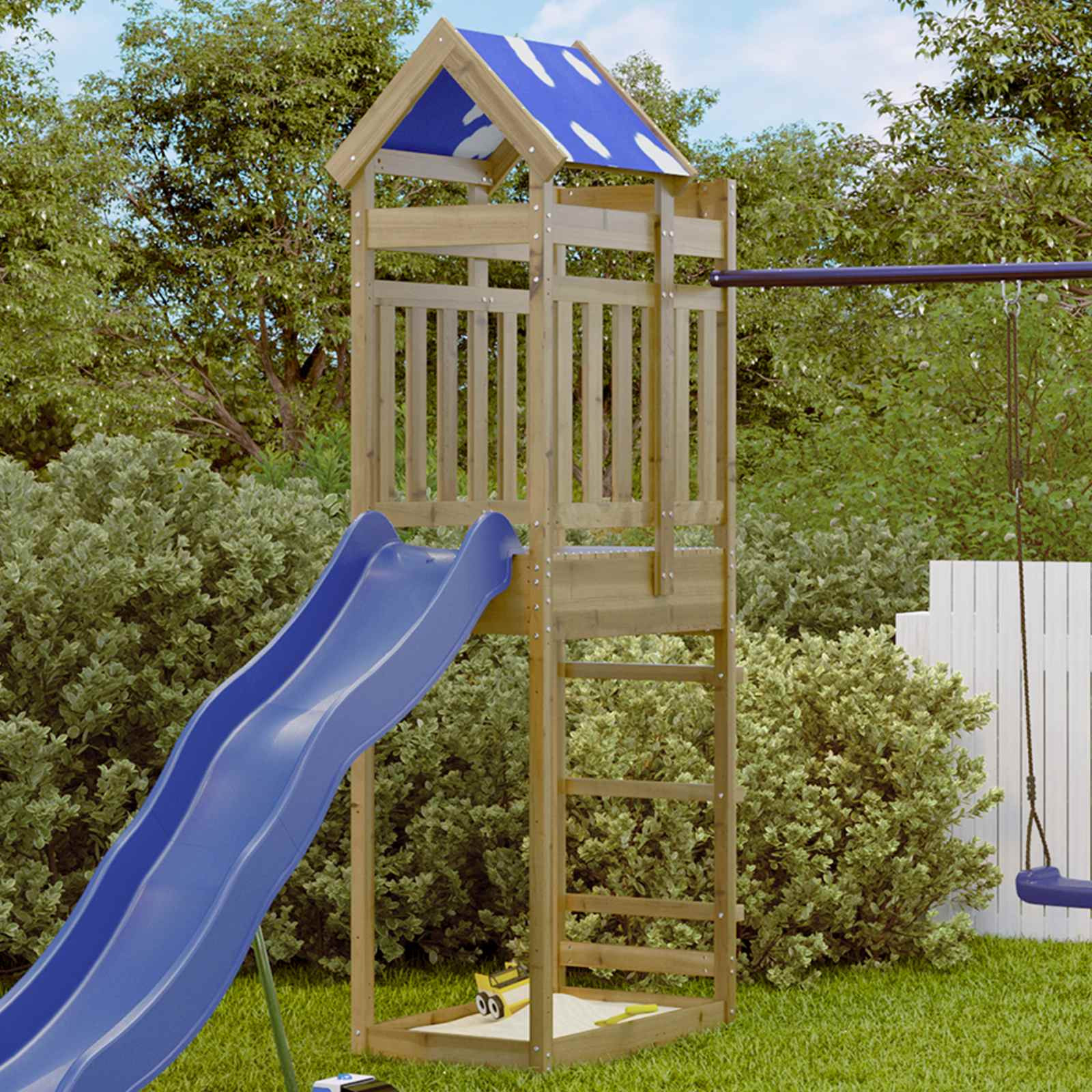 vidaXL Spielturm Braun 52.5 x 85 x 239 cm Massives imprägniertes Holz