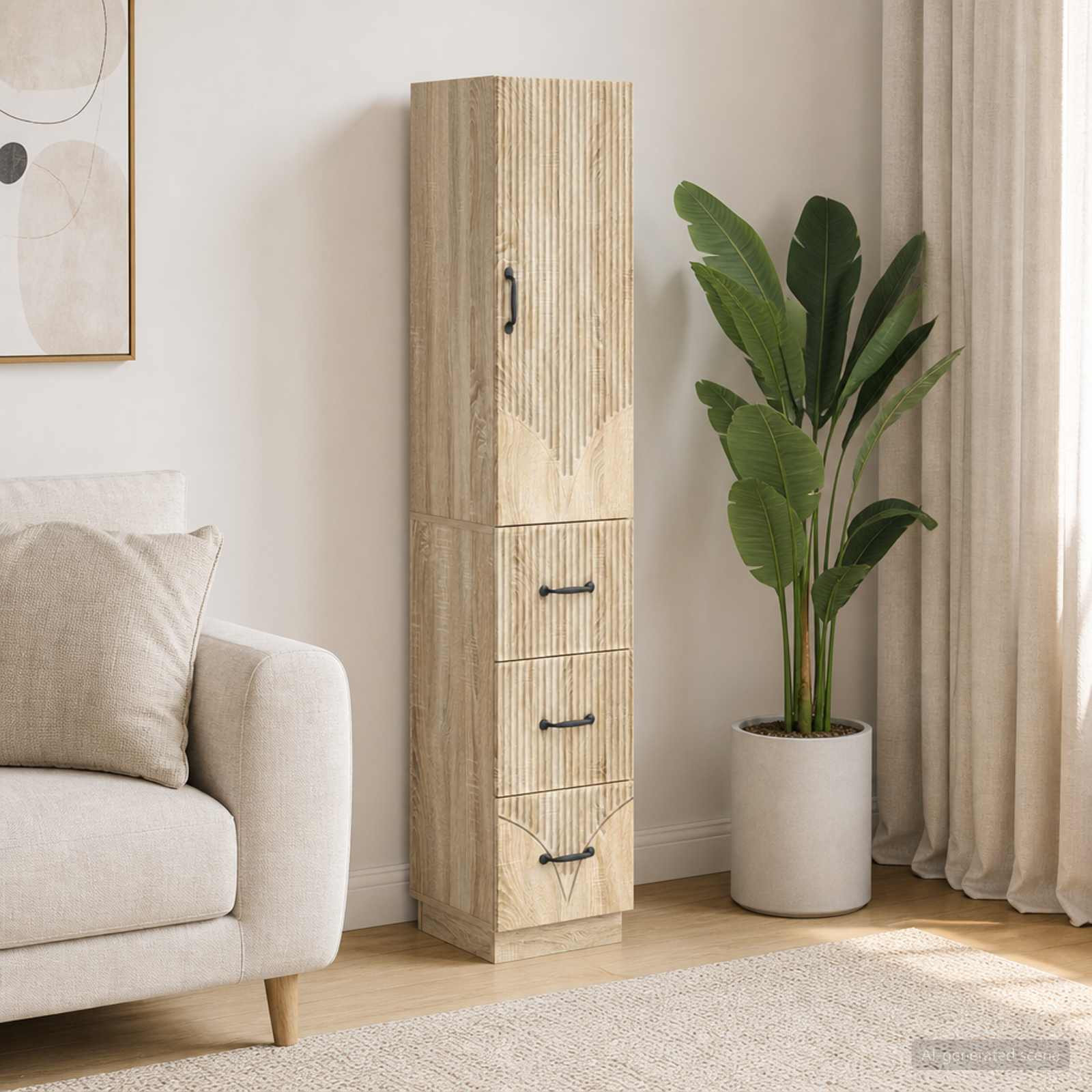 vidaXL Schrankset 2 pcs Sonoma-Eiche 33 x 34,5 x 87 cm Holzwerkstoff