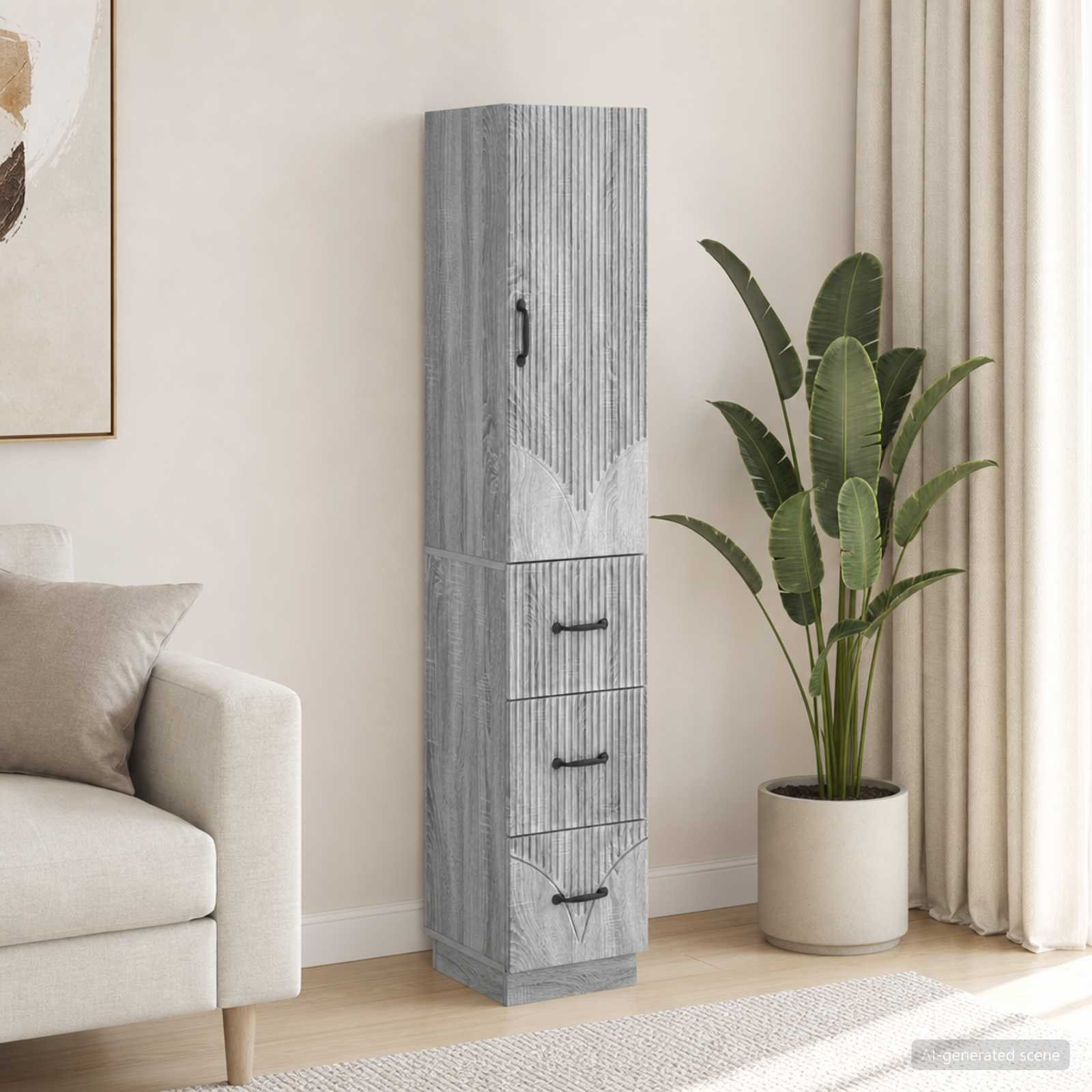 vidaXL Schrankset 2 pcs Grau Sonoma 33 x 34,5 x 87 cm Holzwerkstoff