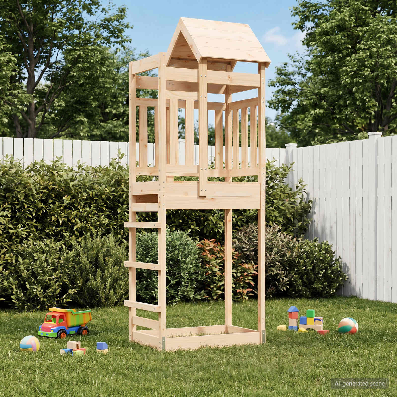 vidaXL Spielturm Braun 52,5 x 85 x 238 cm Massives Kiefernholz