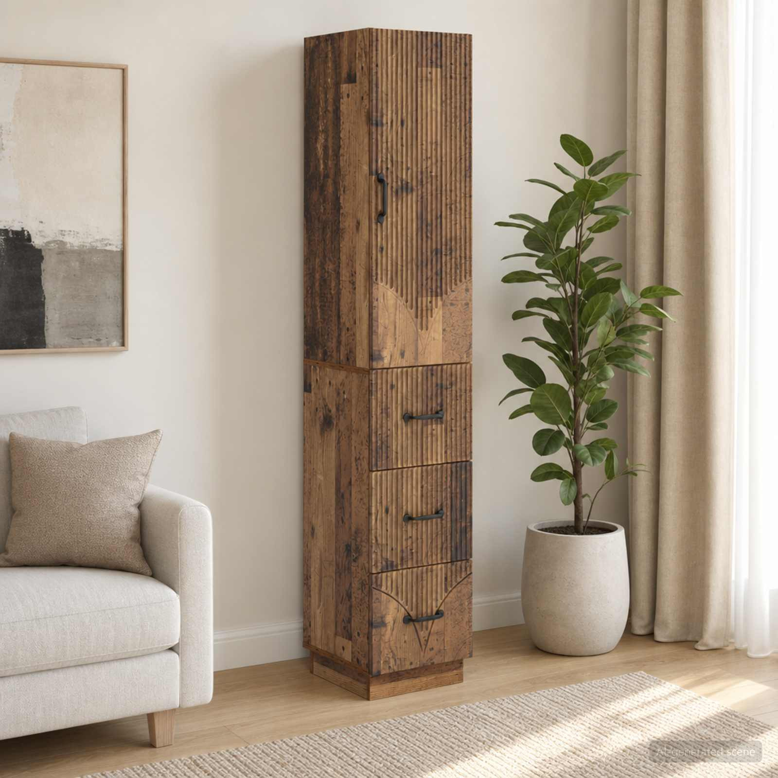 vidaXL Schrankset 2 pcs Altholz 33 x 34,5 x 87 cm Holzwerkstoff