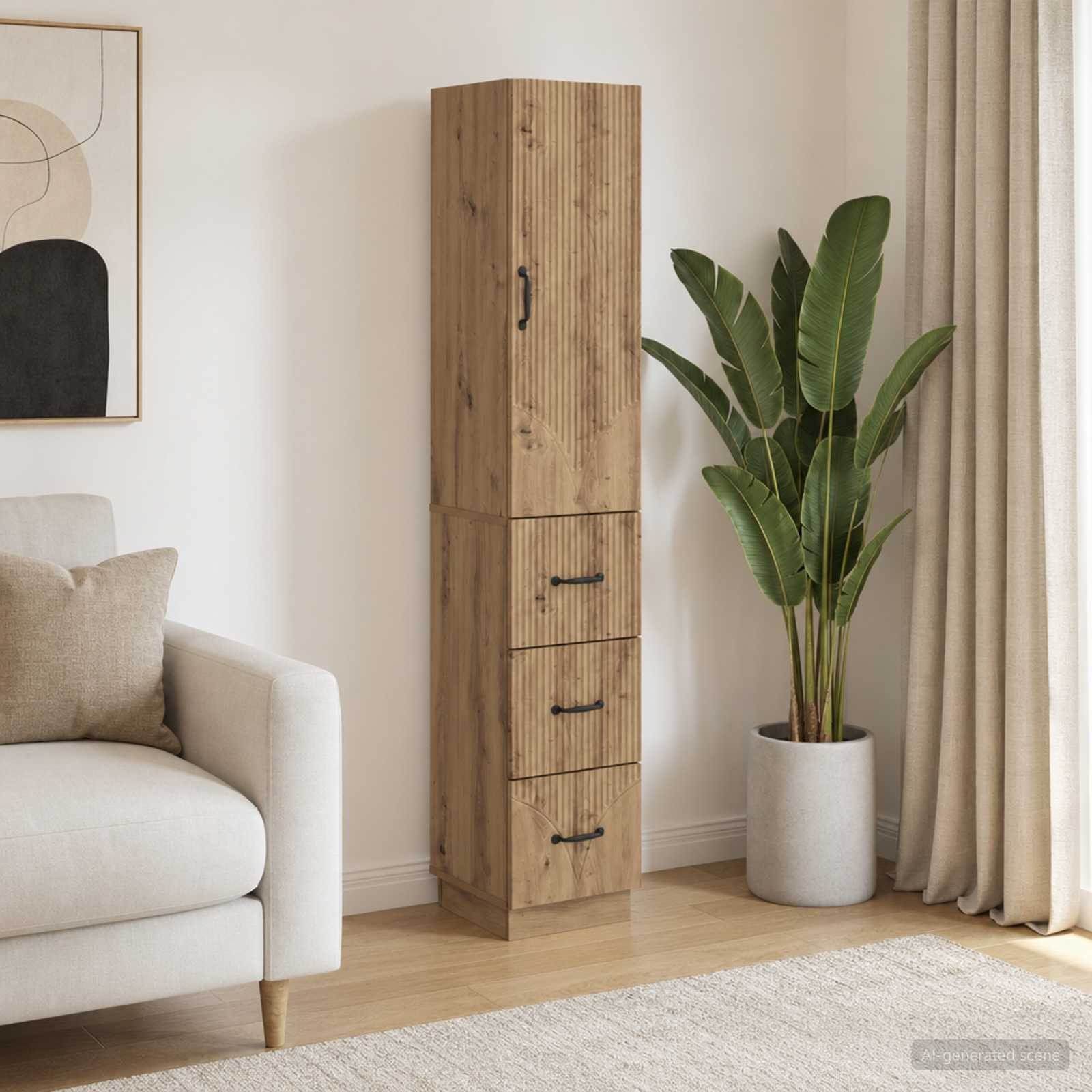 vidaXL Schrankset 2 Stk. 33 x 34,5 x 87 cm Holzwerkstoff Artisan-Eiche