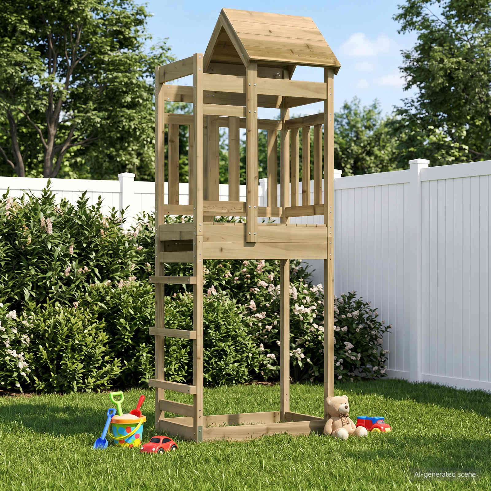 vidaXL Spielturm Braun 52,5 x 85 x 238 cm Massives imprägniertes Holz
