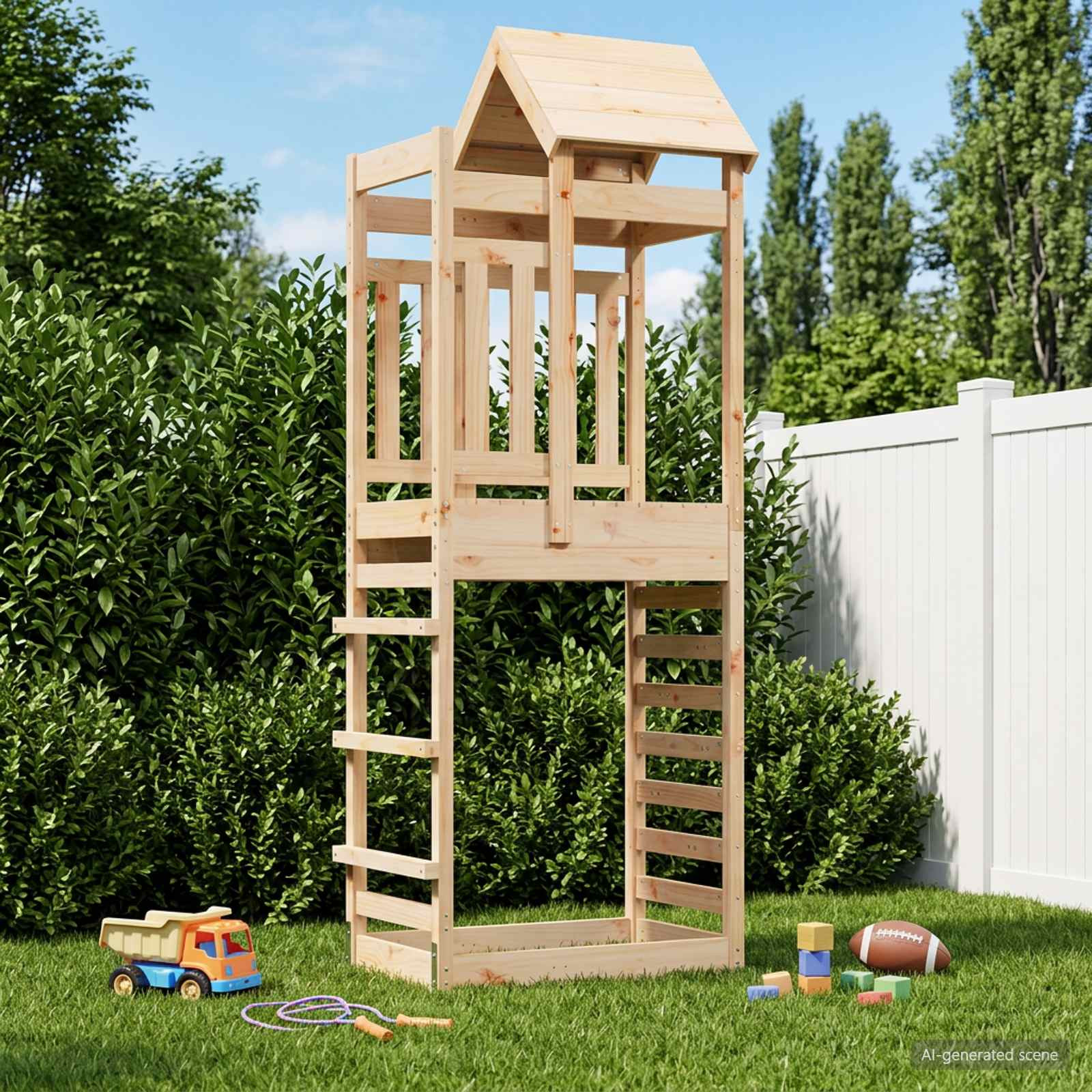 vidaXL Spielturm Braun 52,5 x 85 x 238 cm Massives Kiefernholz