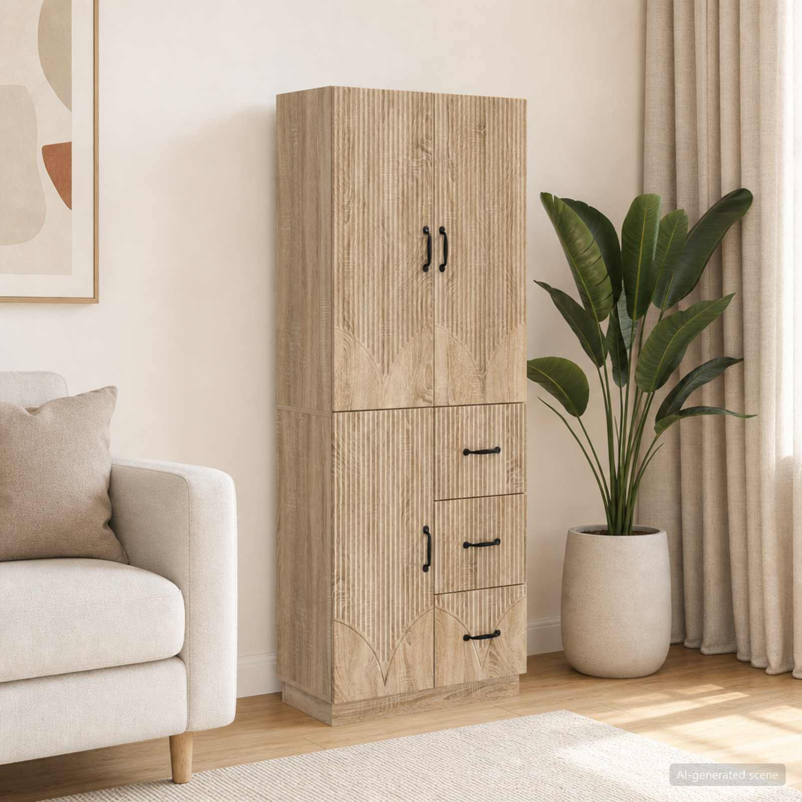 vidaXL Schrankset 2 pcs Sonoma-Eiche Holzwerkstoff