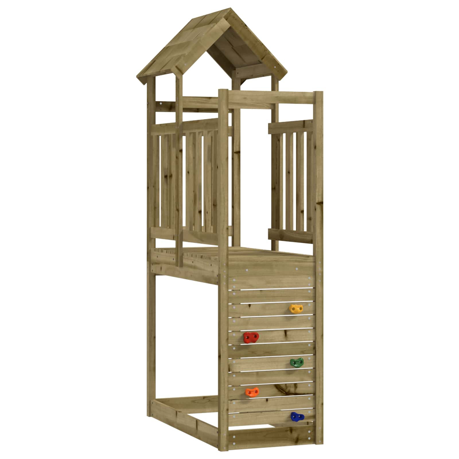 vidaXL Spielturm Braun 53 x 110,5 x 214 cm Massives imprägniertes Holz