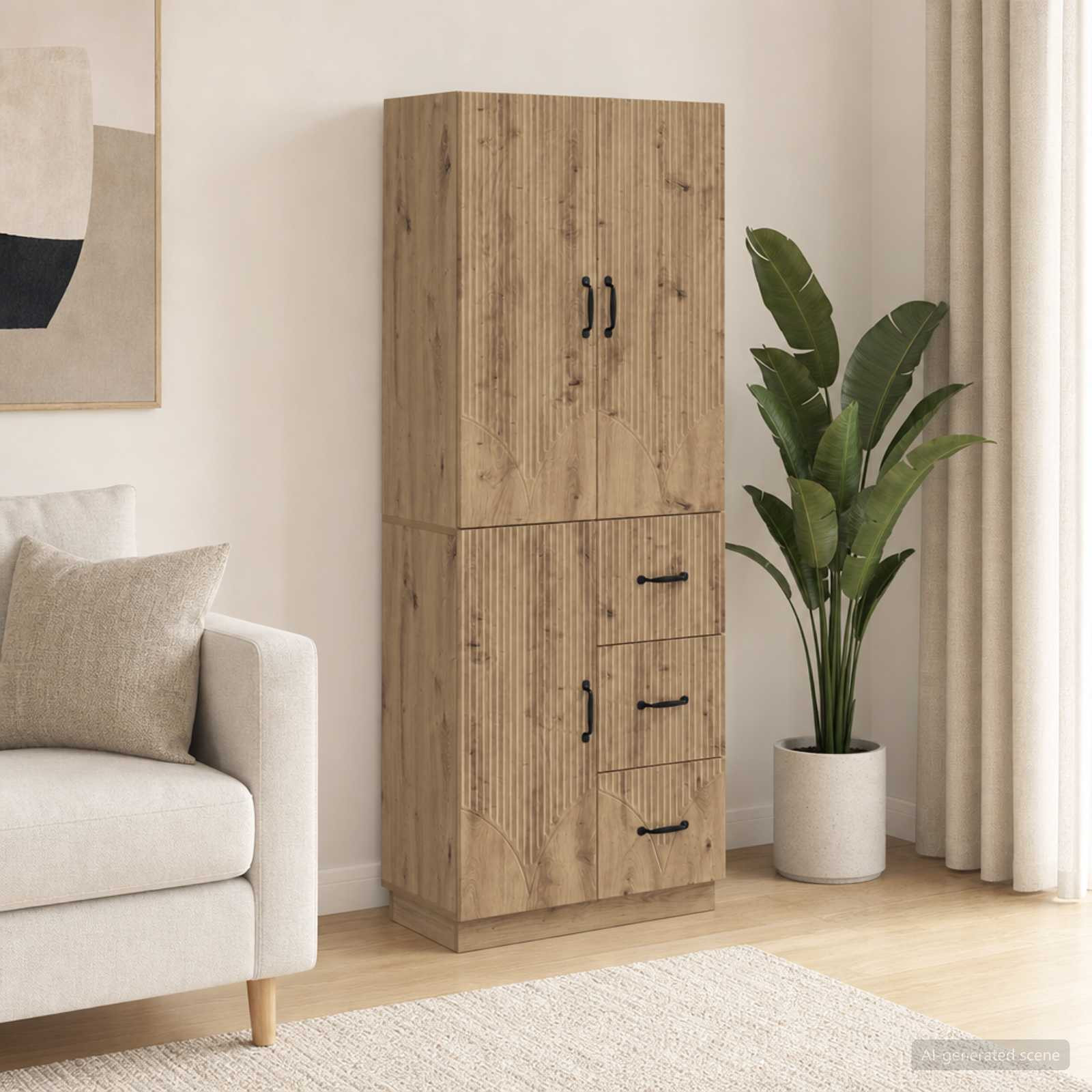 vidaXL Schrankset 2 Stk. Artisan-Eiche Holzwerkstoff