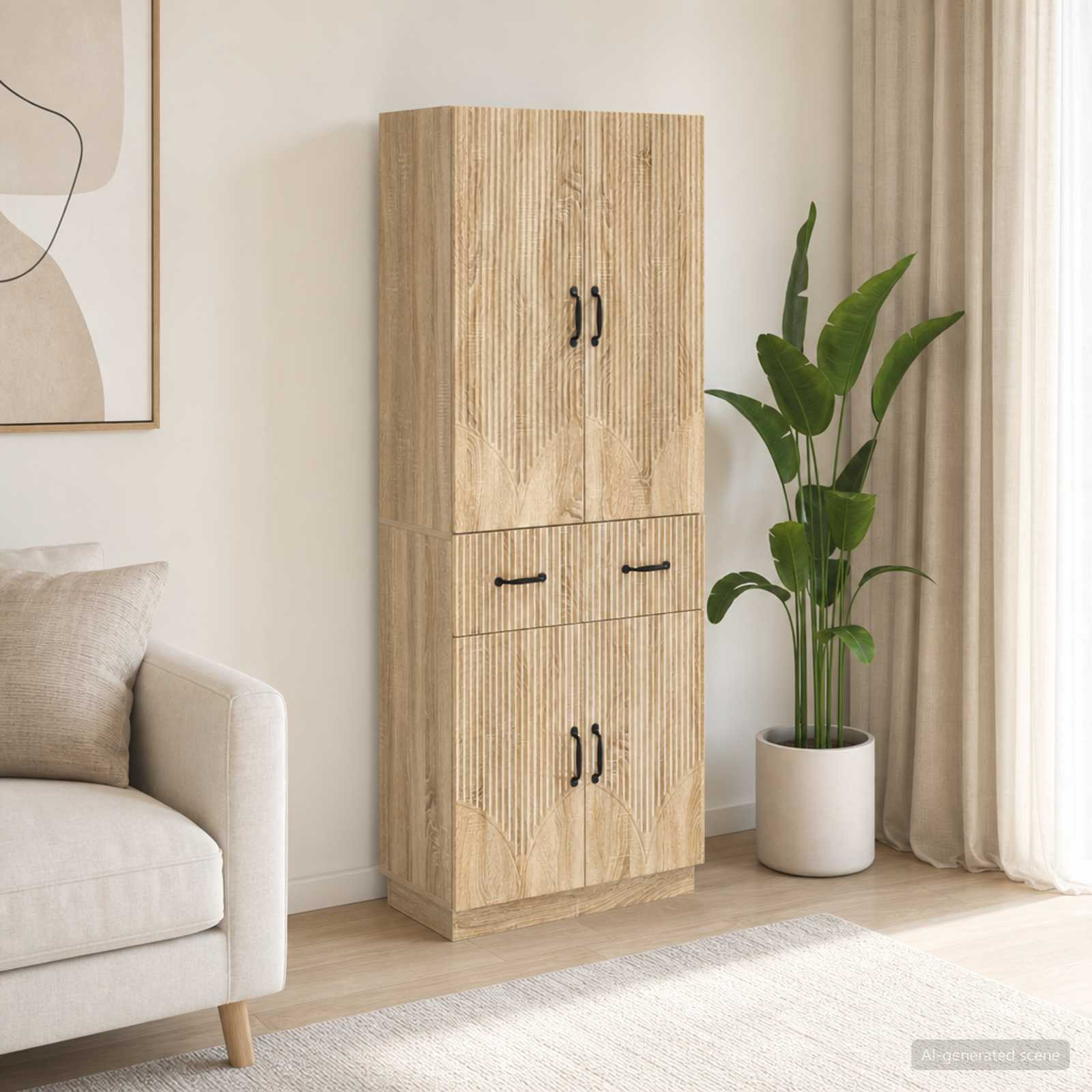 vidaXL Schrankset 2 pcs Sonoma-Eiche Holzwerkstoff