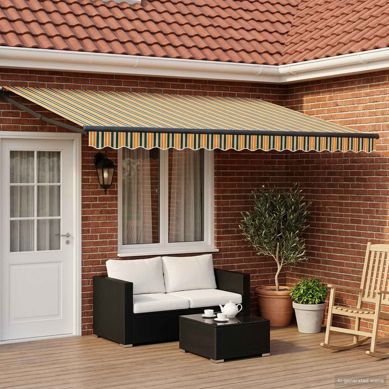 vidaXL Manuelle Gelenkarmmarkise mit LEDs 4,5 × 3 m