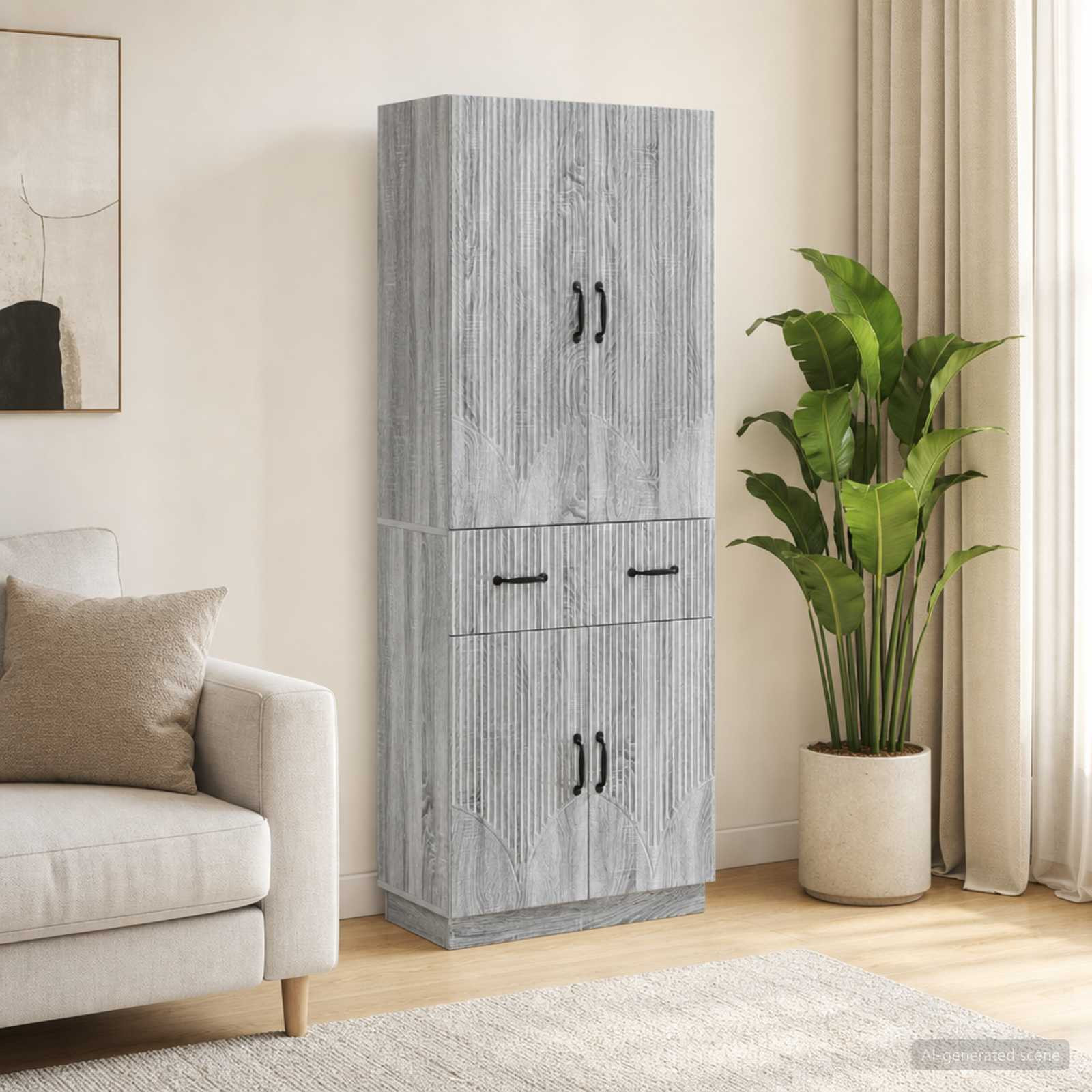 vidaXL Schrankset 2 pcs Grau Sonoma Holzwerkstoff