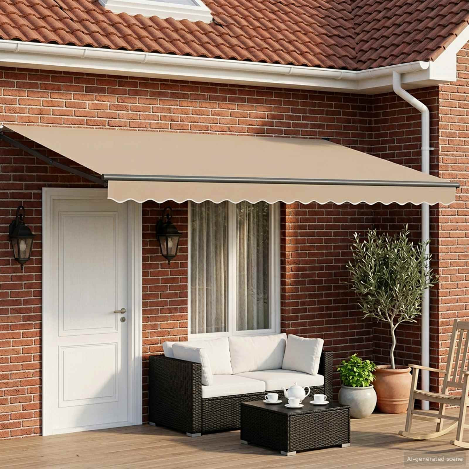 vidaXL Elektrische ausziehbare Markise Beige 4 x 2 m