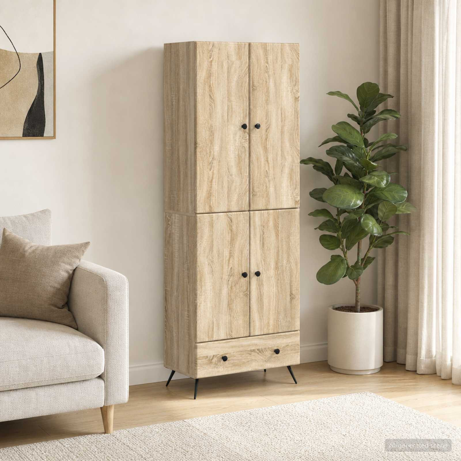 vidaXL Schrankset 2 pcs Sonoma-Eiche Holzwerkstoff