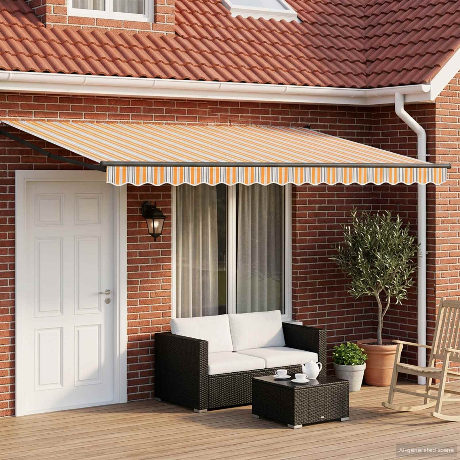 vidaXL Manuelle Gelenkarmmarkise mit LEDs 5 x 3 m