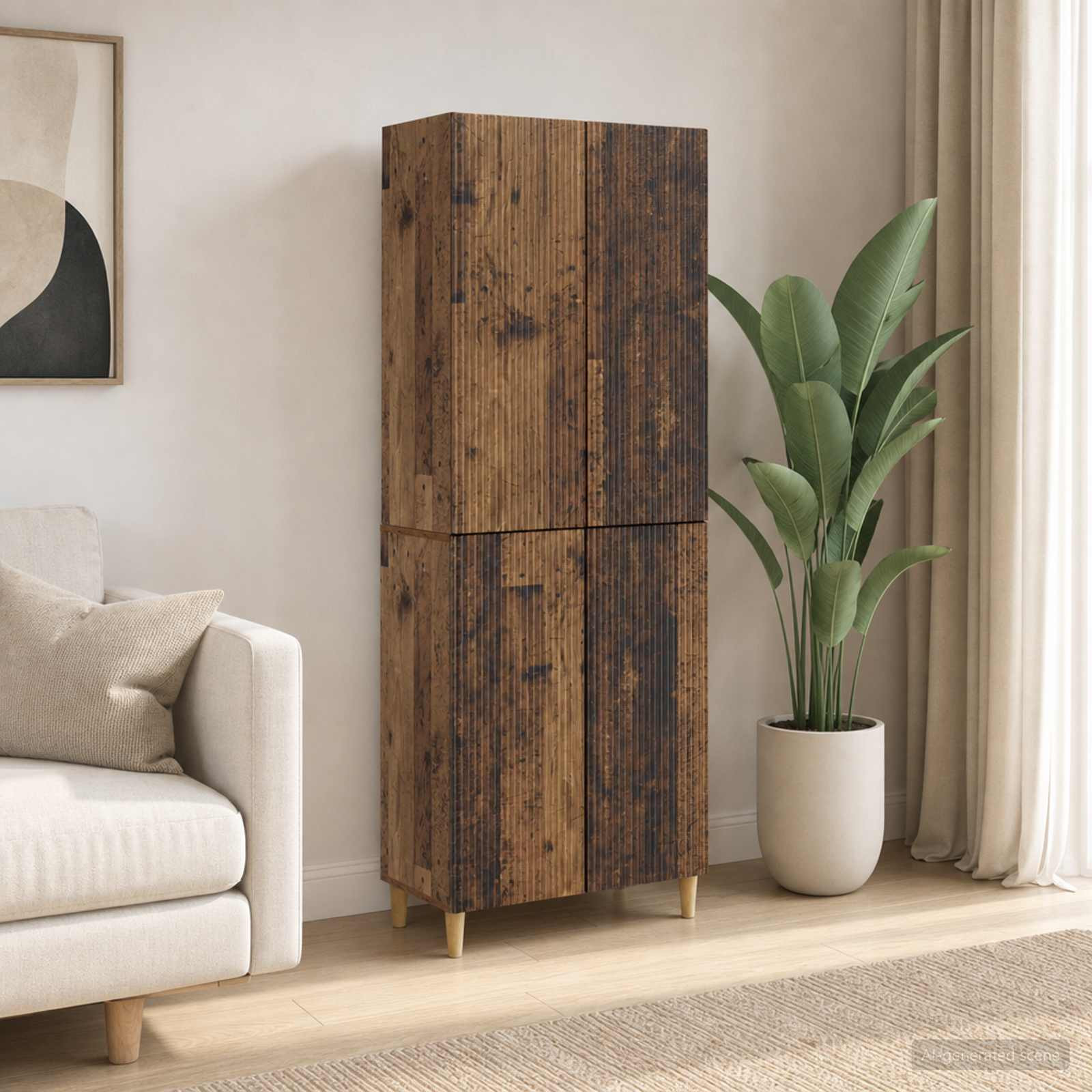 vidaXL Schrankset 2 pcs Altholz 66 x 34,5 x 90 cm Holzwerkstoff