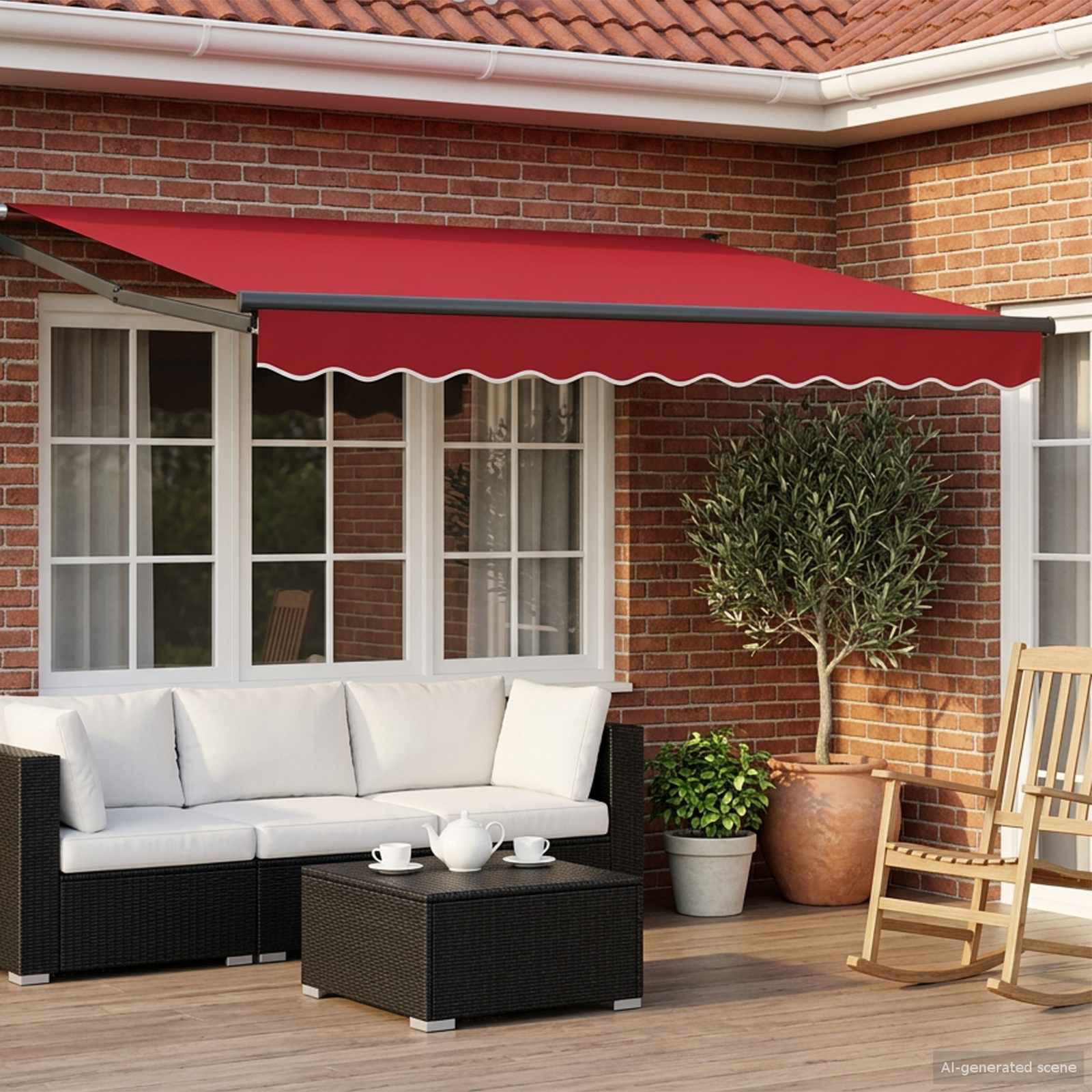 vidaXL Elektrische ausziehbare Markise Rot 3 x 2,5 m