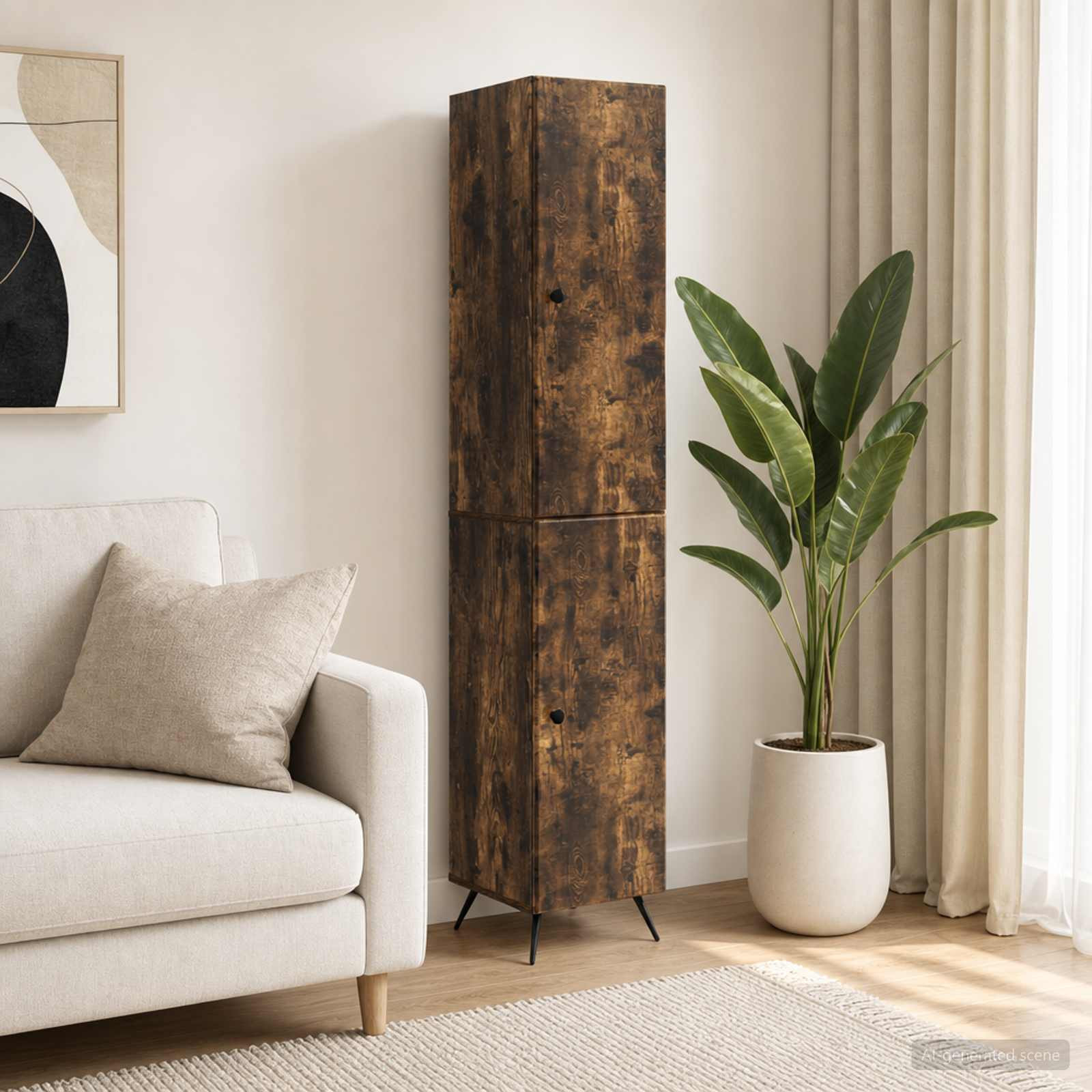 vidaXL Schrankset 2 pcs Geräucherte Eiche Holzwerkstoff
