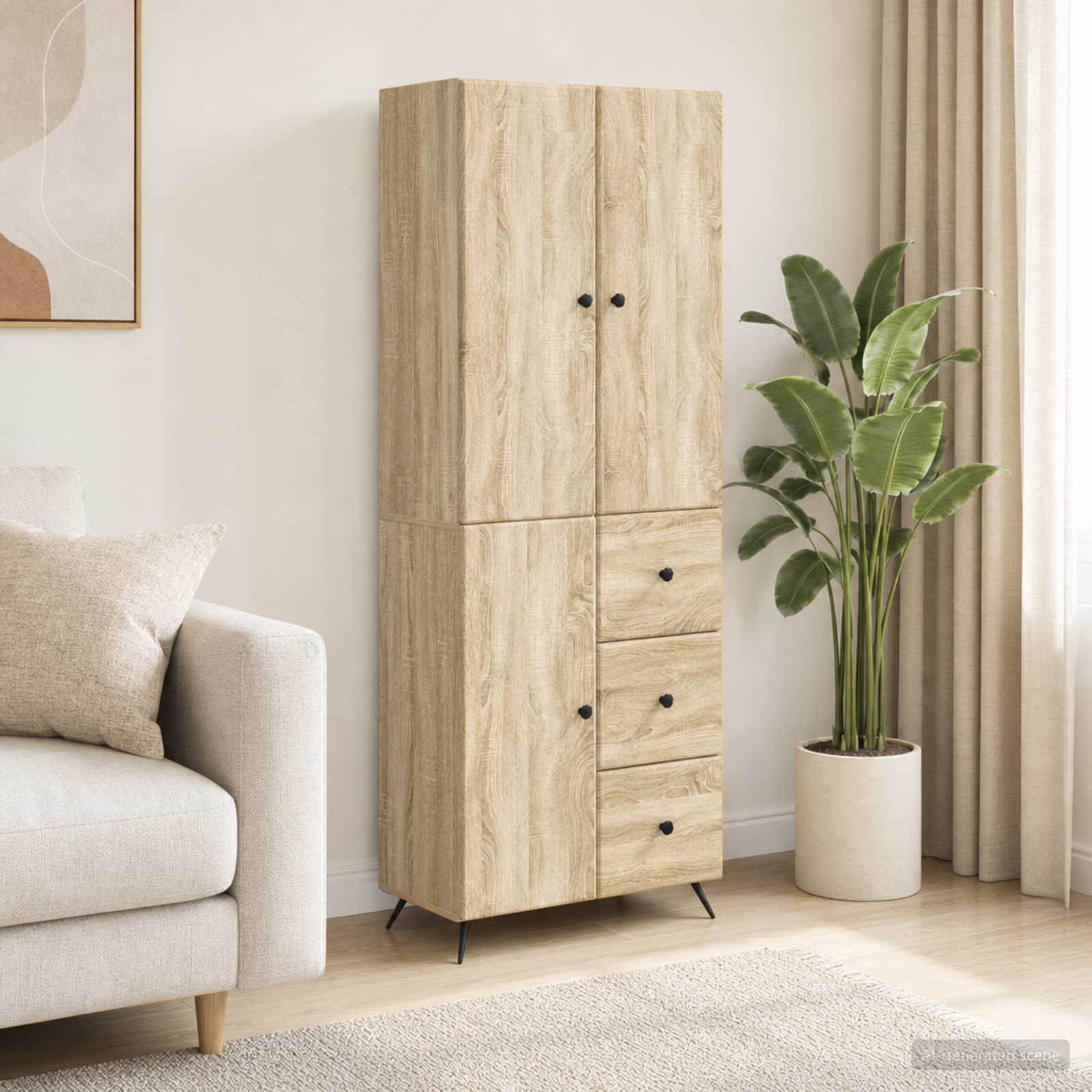 vidaXL Schrankset 2 pcs Sonoma-Eiche Holzwerkstoff