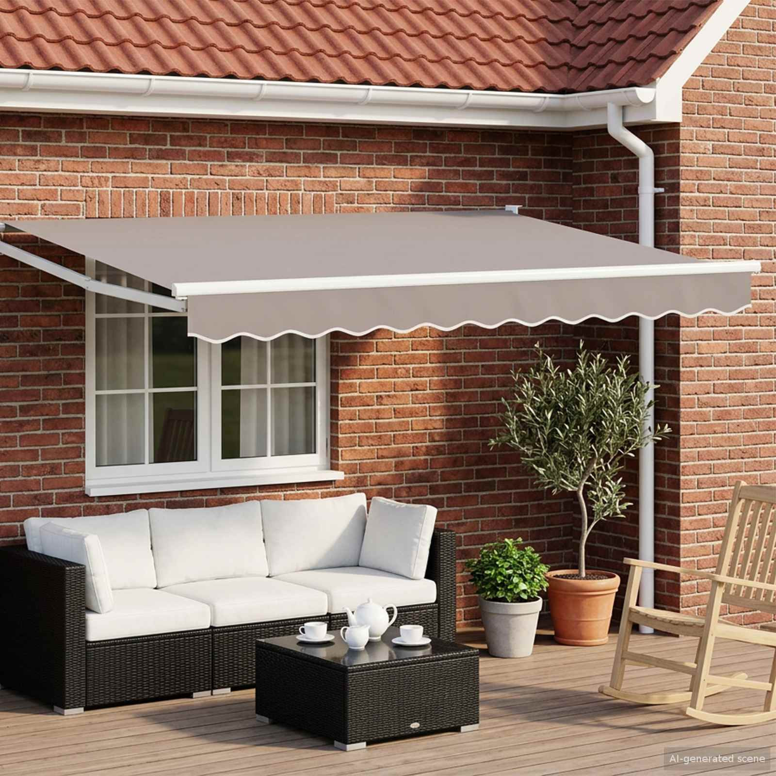 vidaXL Ausziehbare Markise Hellgrau 2,5 x 2 m Polyester und Metall