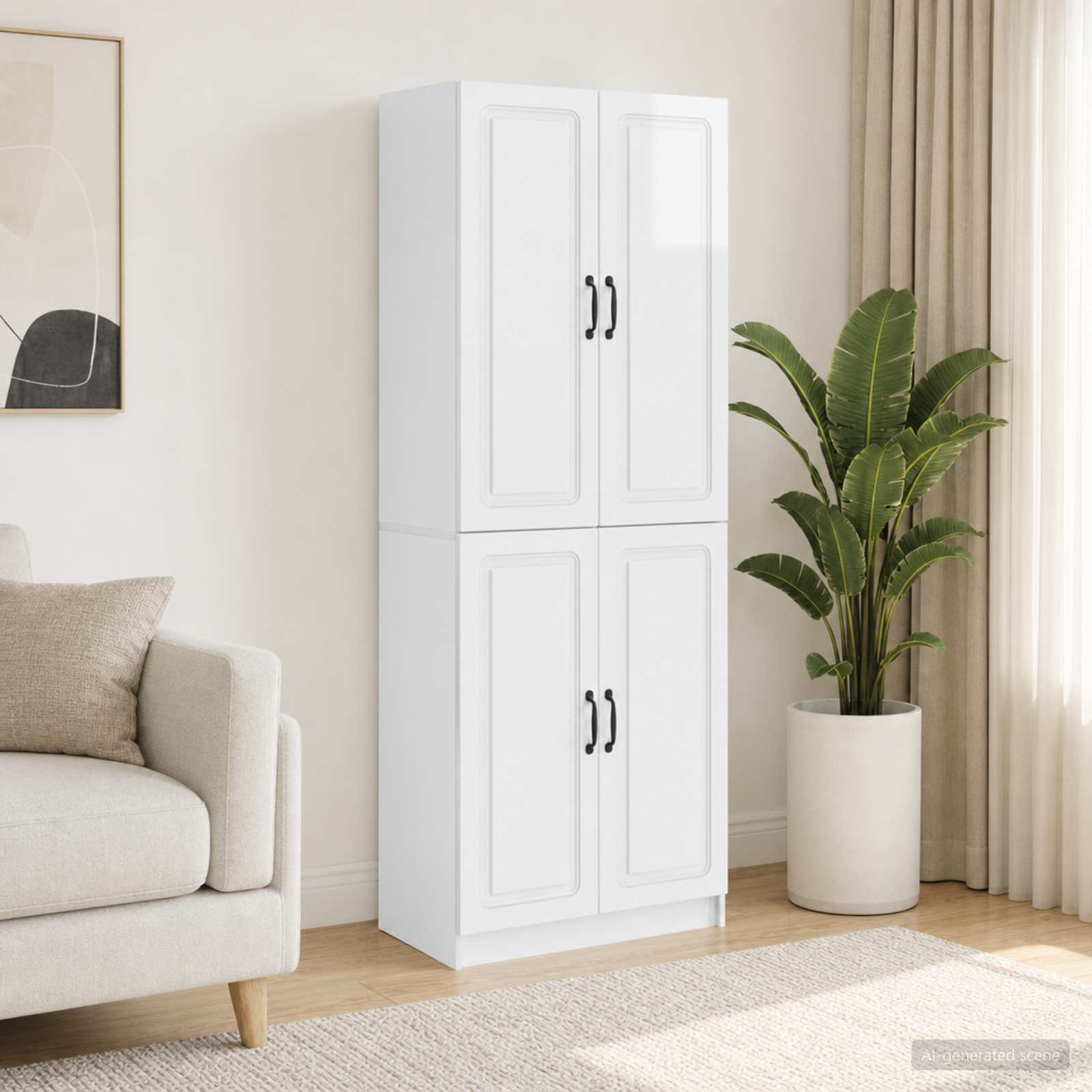 vidaXL Schrankset 2 pcs Hochglanz Weiß Holzwerkstoff