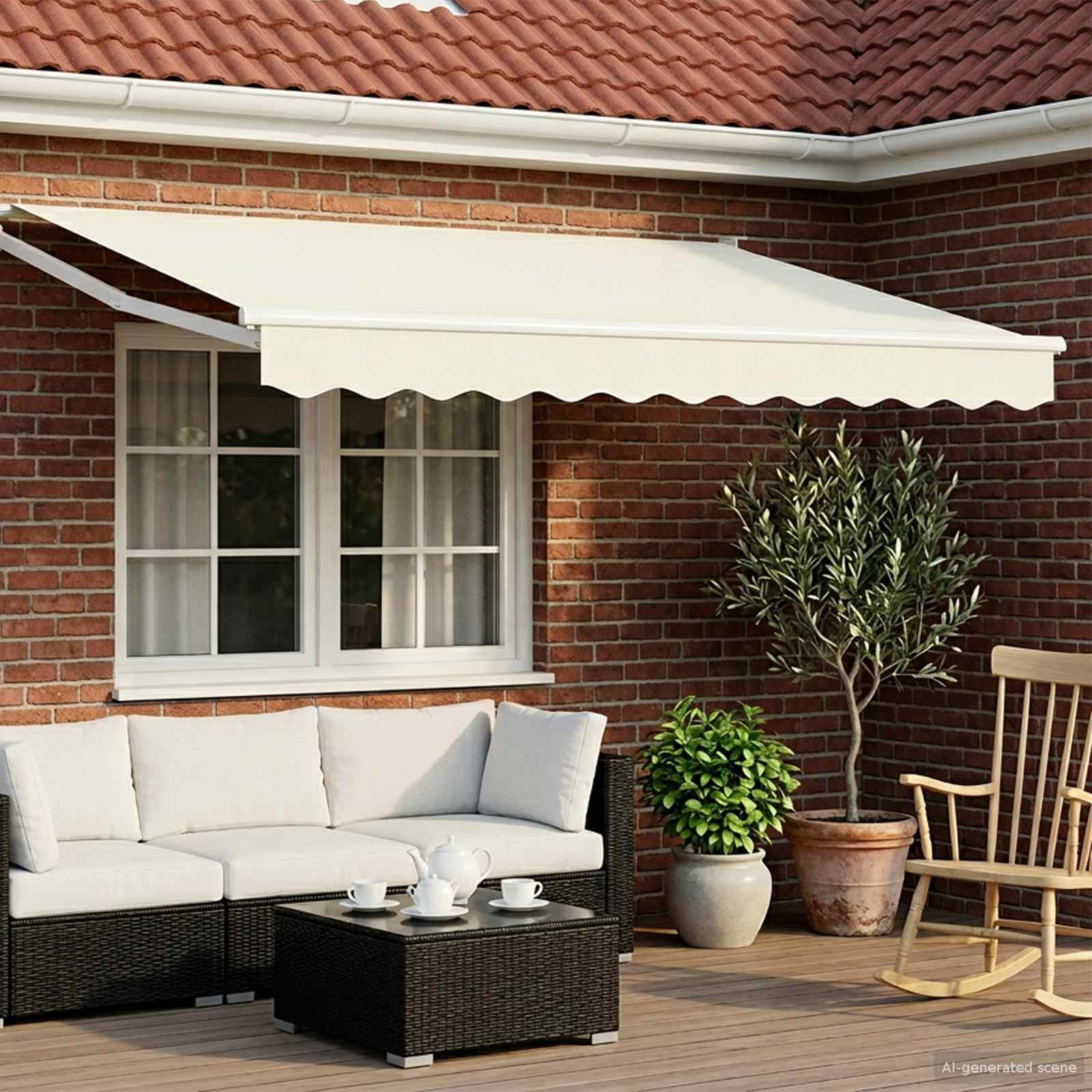 vidaXL Elektrische ausziehbare Markise Creme 3 x 2,5 m