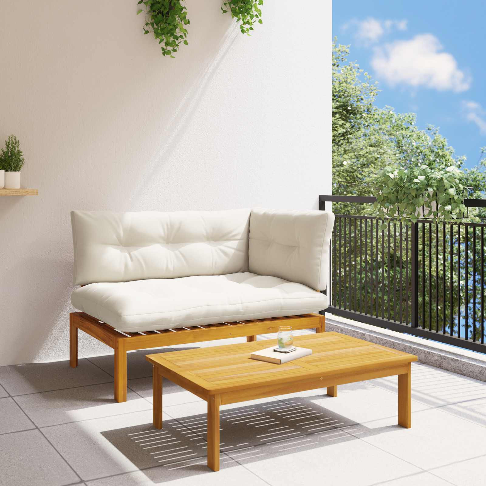 vidaXL 2 pcs Akazienholz Braun