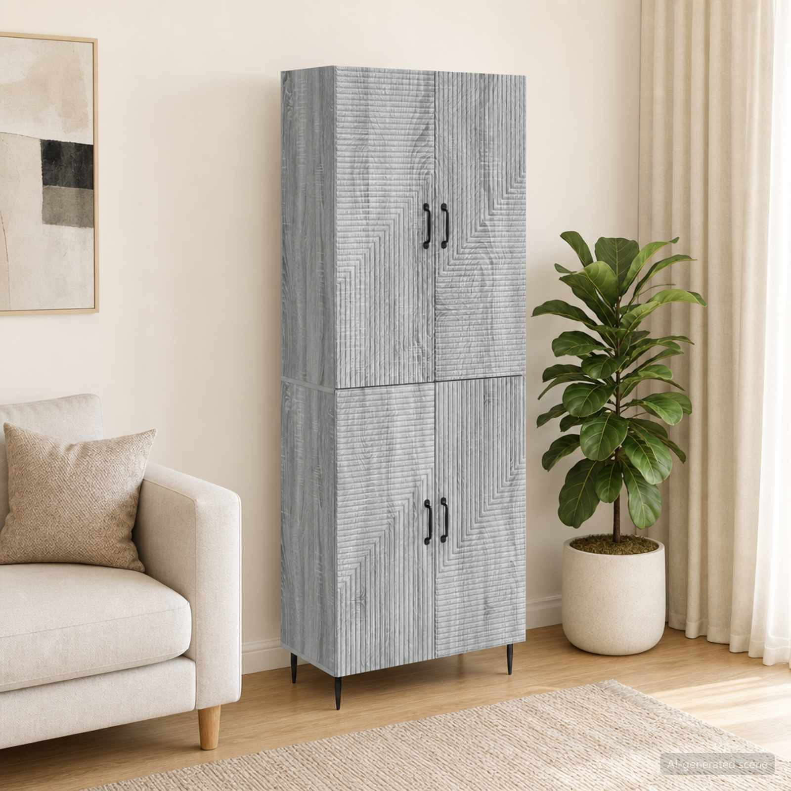 vidaXL Schrankset 2 pcs Grau Sonoma 66 x 34,5 x 89,5 cm Holzwerkstoff